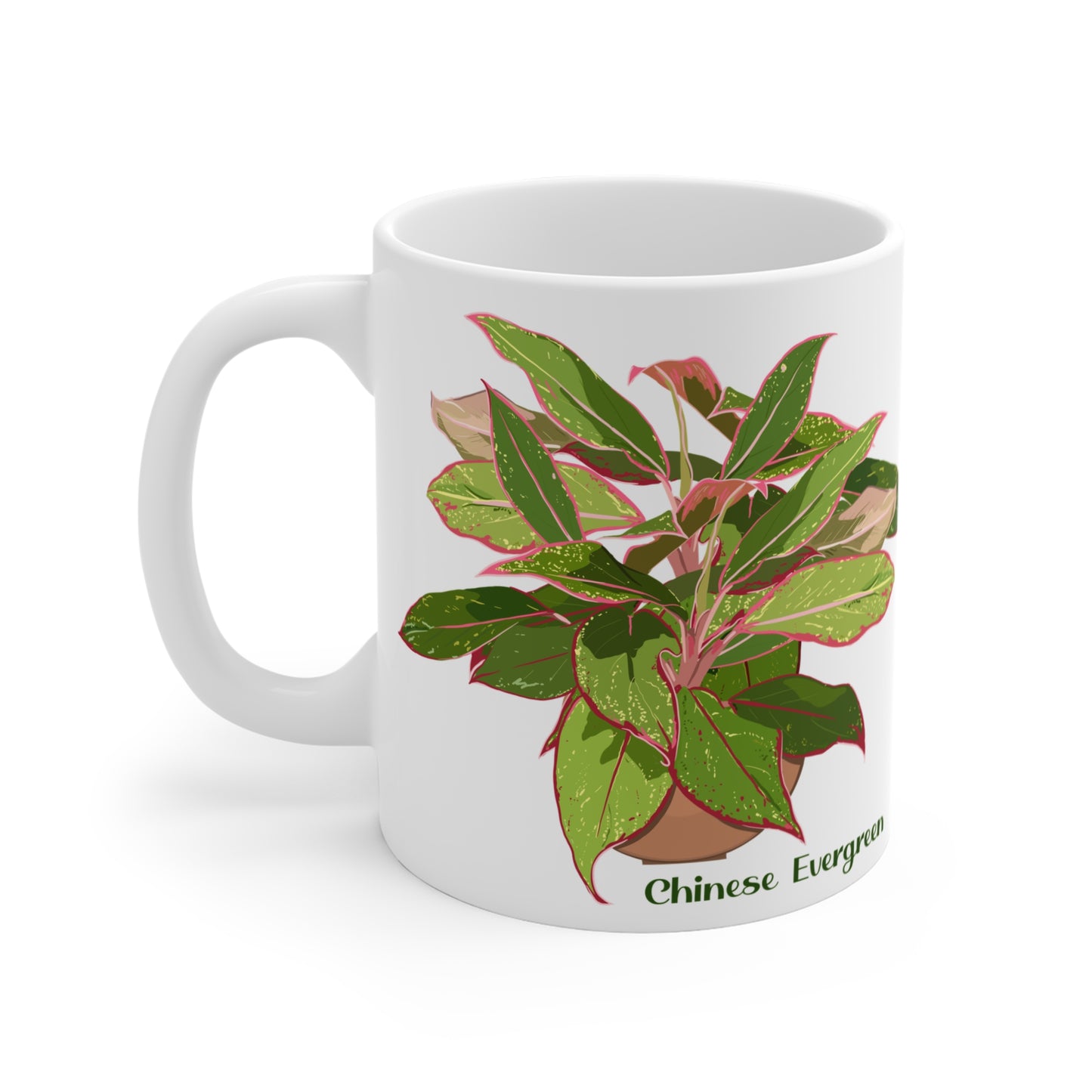 Chinese Evergreen Plant Lover Mug - White