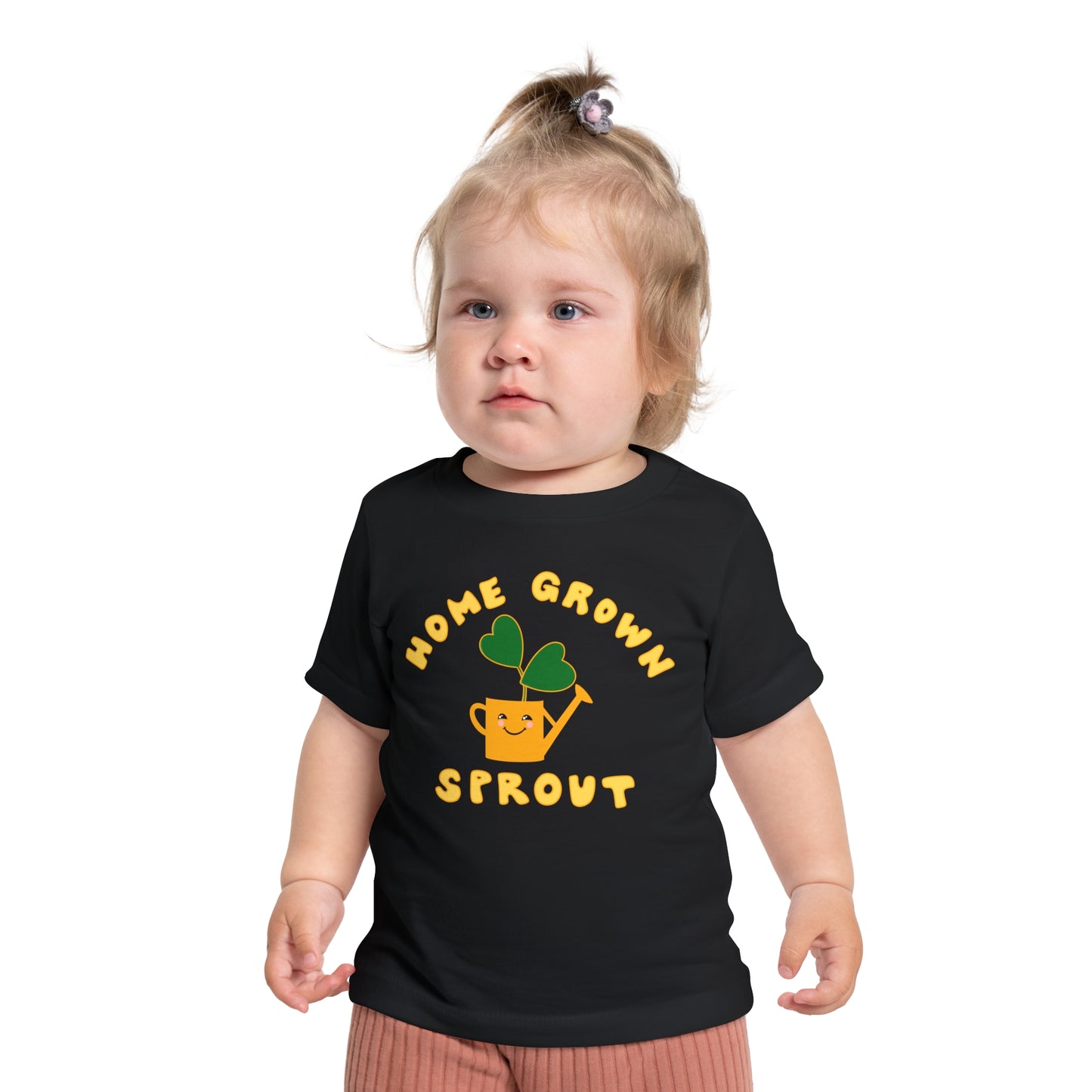 Home Grown Sprout Baby or Toddler Organic Cotton T-Shirt Yellow Orange Combo - Black, White, Navy or Pink