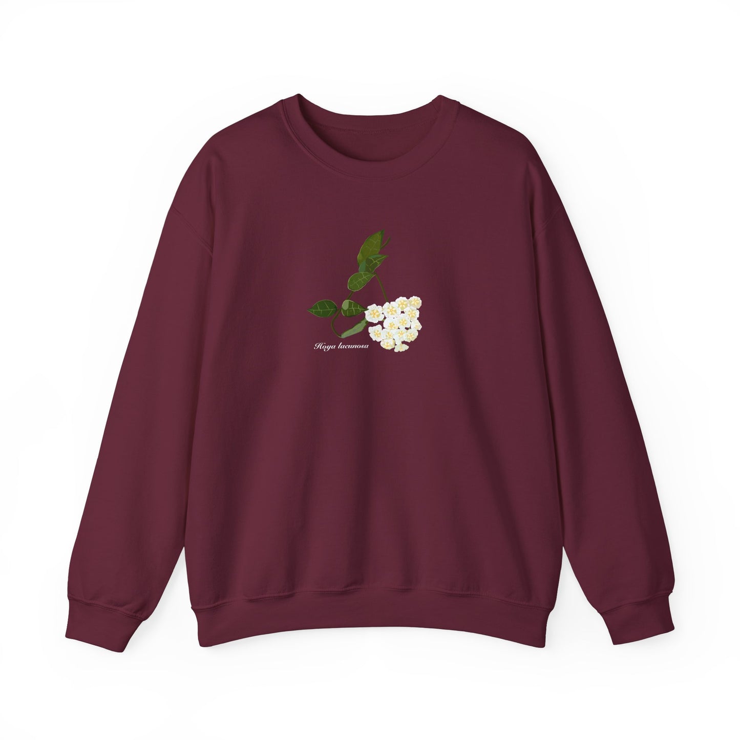 Hoya Lacunosa in Bloom Plant Lover Crewneck Sweatshirt - Maroon