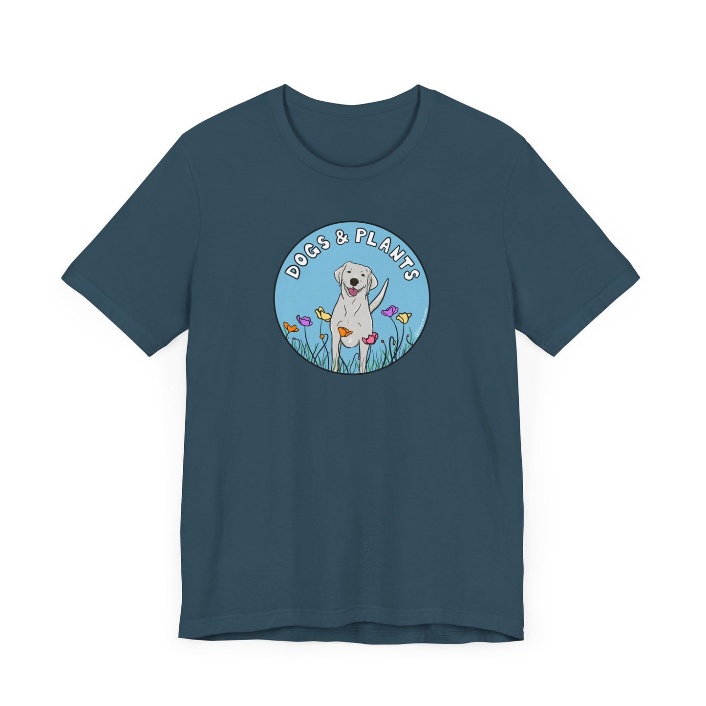 Dogs & Plants T-Shirt for White Labrador & Plant Lovers - Deep Teal