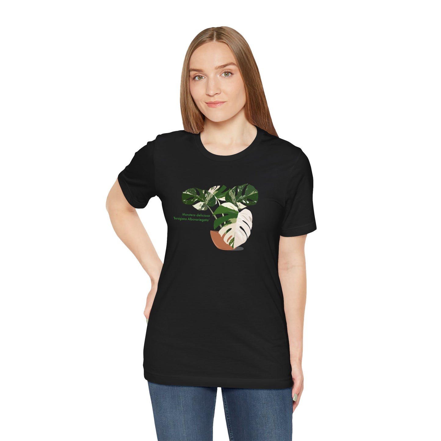 Monstera Deliciosa Borsigiana Albo Variegata Plant Lover T-Shirt - White, Natural, Black