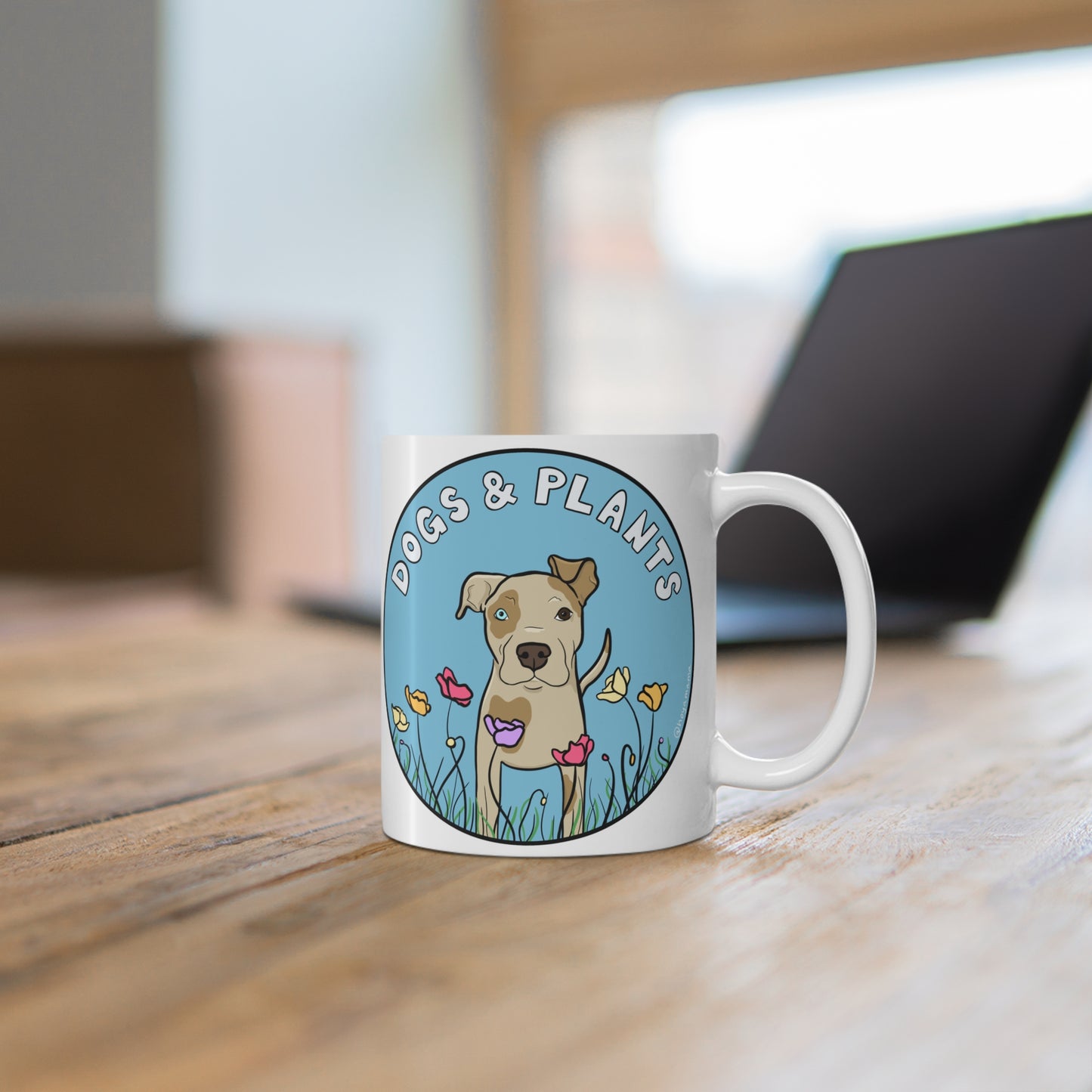 Dogs & Plants Pitbull & Plant Lover Mug - White