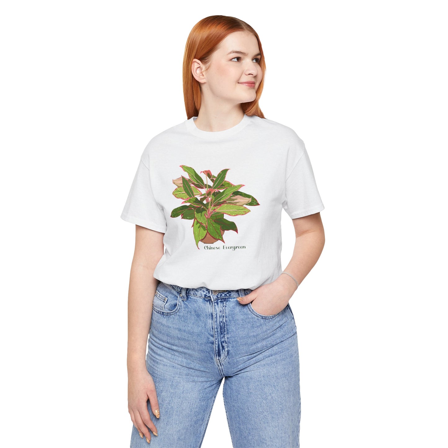 Chinese Evergreen T-Shirt for Plant Lovers - White, Black, Mauve, Tan or Sage