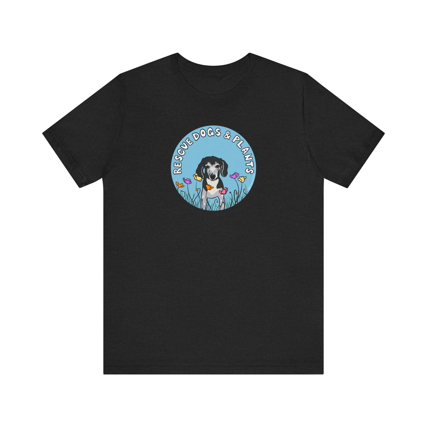 Dogs & Plants T-Shirt for Rescue Dogs & Plant Lovers - Black