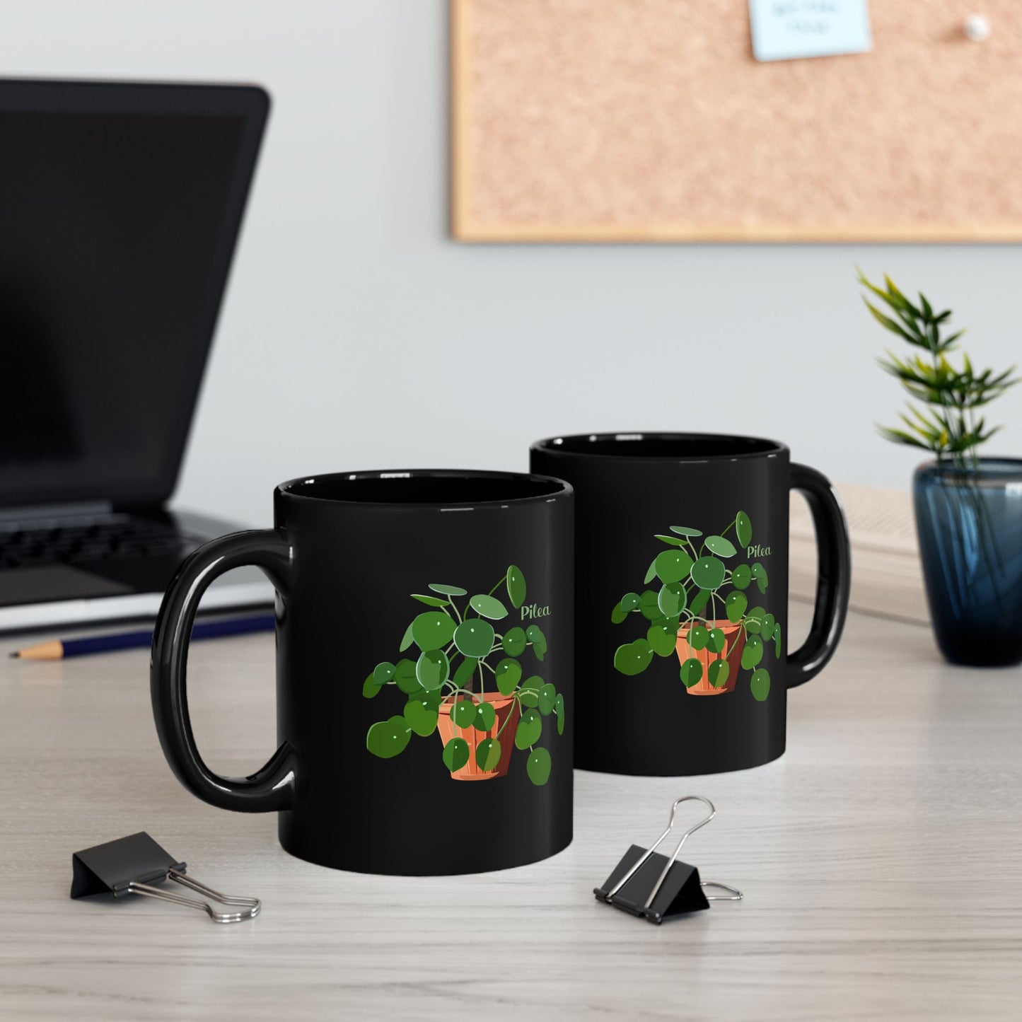 Pilea Peperomioides "Chinese Money Plant" Plant Lover Mug - Black