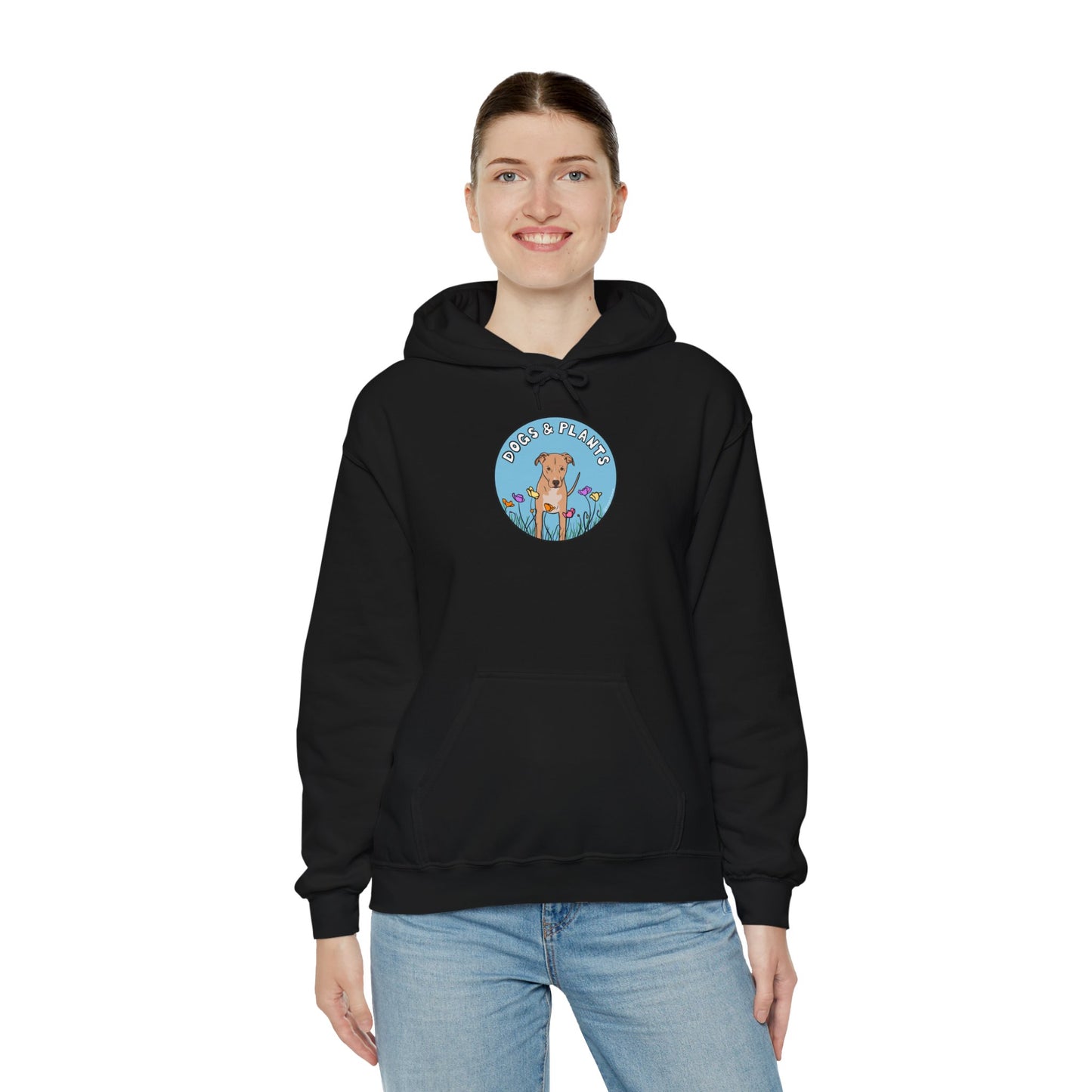 Dogs & Plants Hoodie for Rescue Dog & Plant Lovers - Black