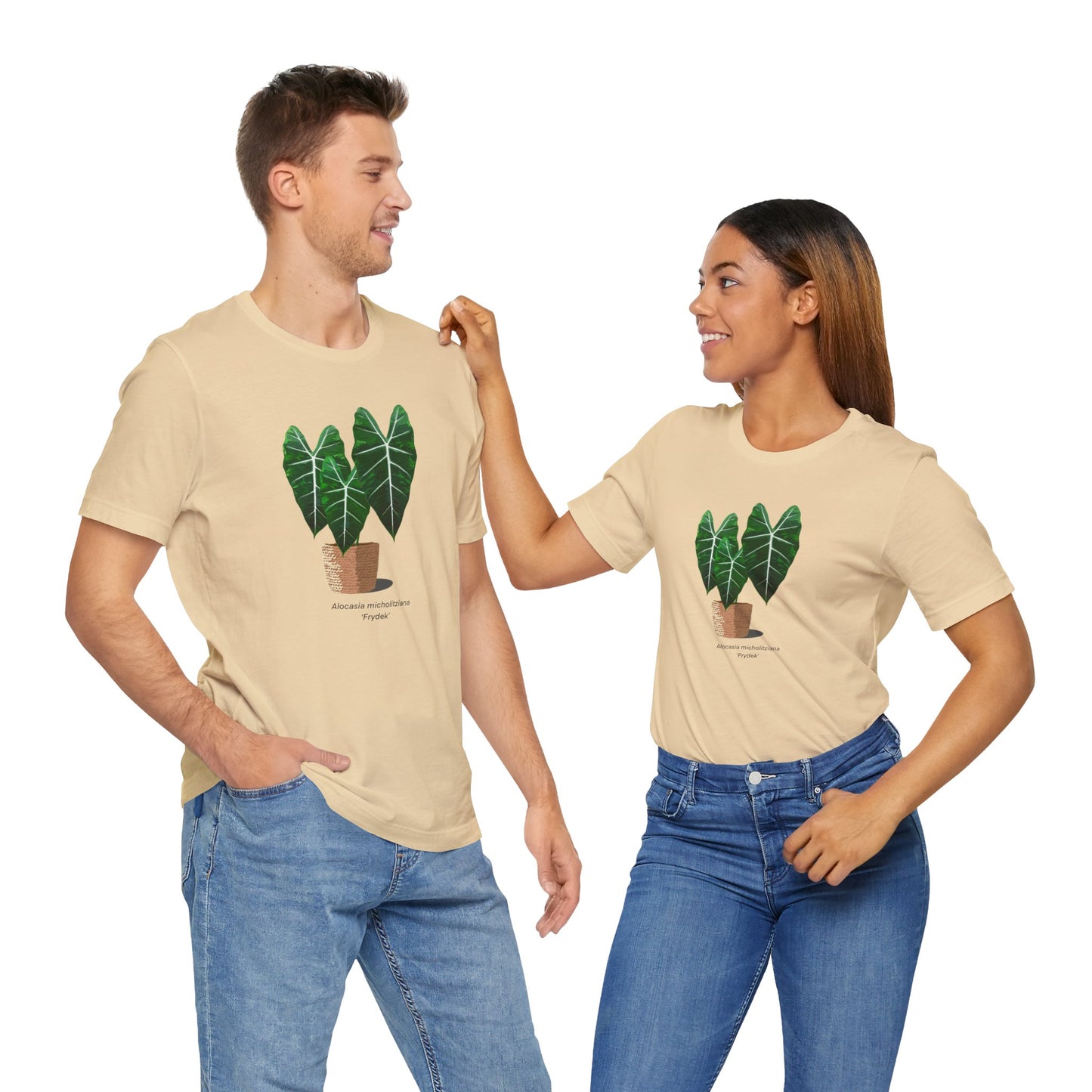 Alocasia Micholitziana "Frydek" Plant Lover T-Shirt - Soft Cream