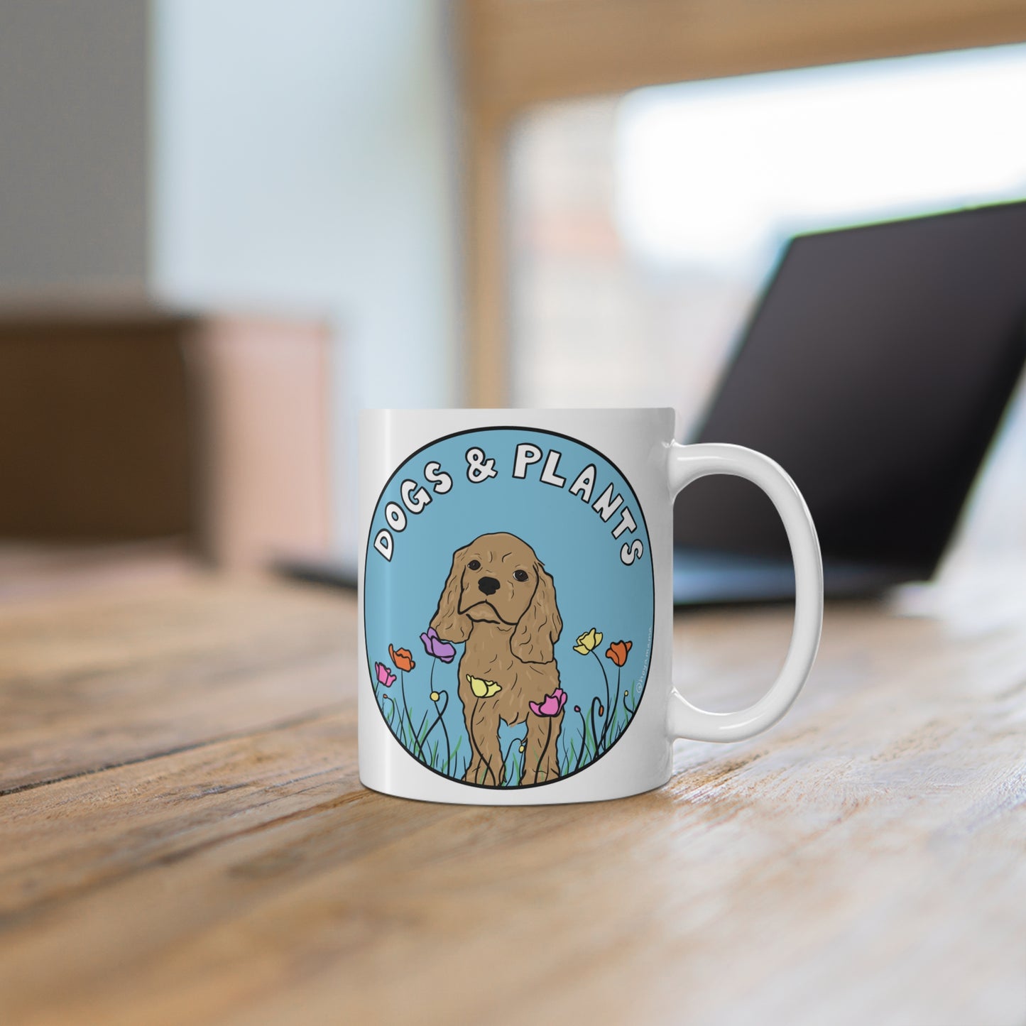 Dogs & Plants Golden Puppy & Plant Lover Mug - White