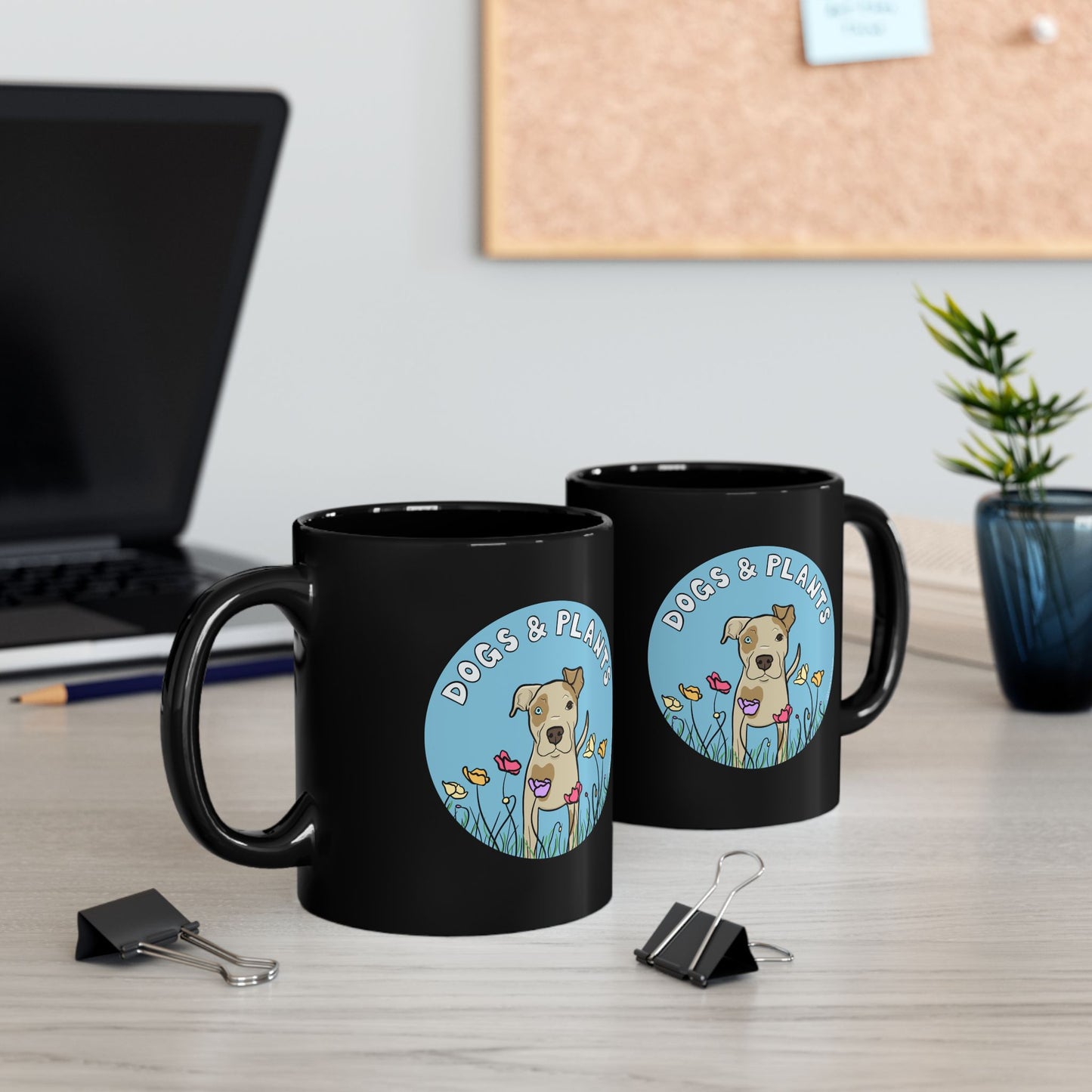 Dogs & Plants Pitbull & Plant Lover Mug - Black