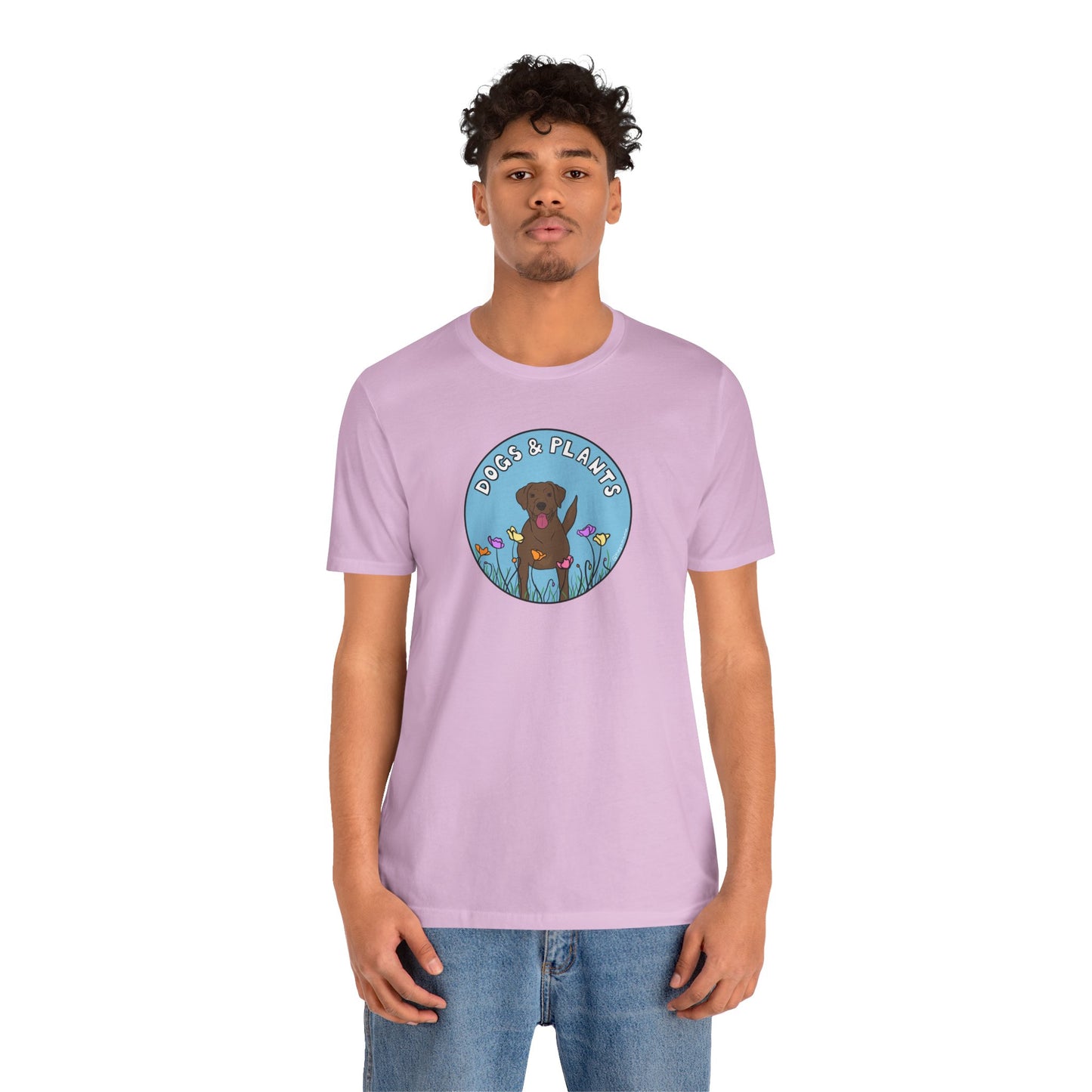 Dogs & Plants T-Shirt for Brown Lab & Plant Lovers - Lilac