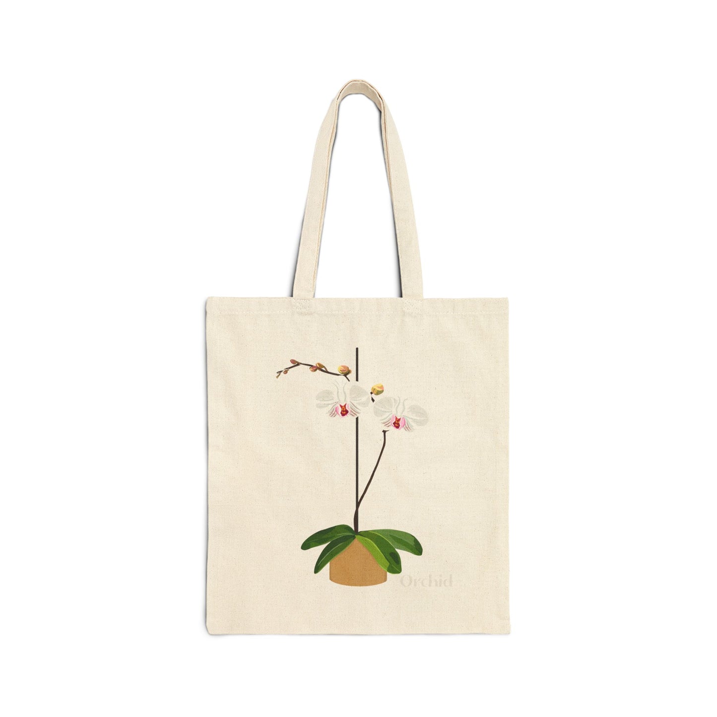 White Orchid Plant and Flower Lover Canvas Tote Bag