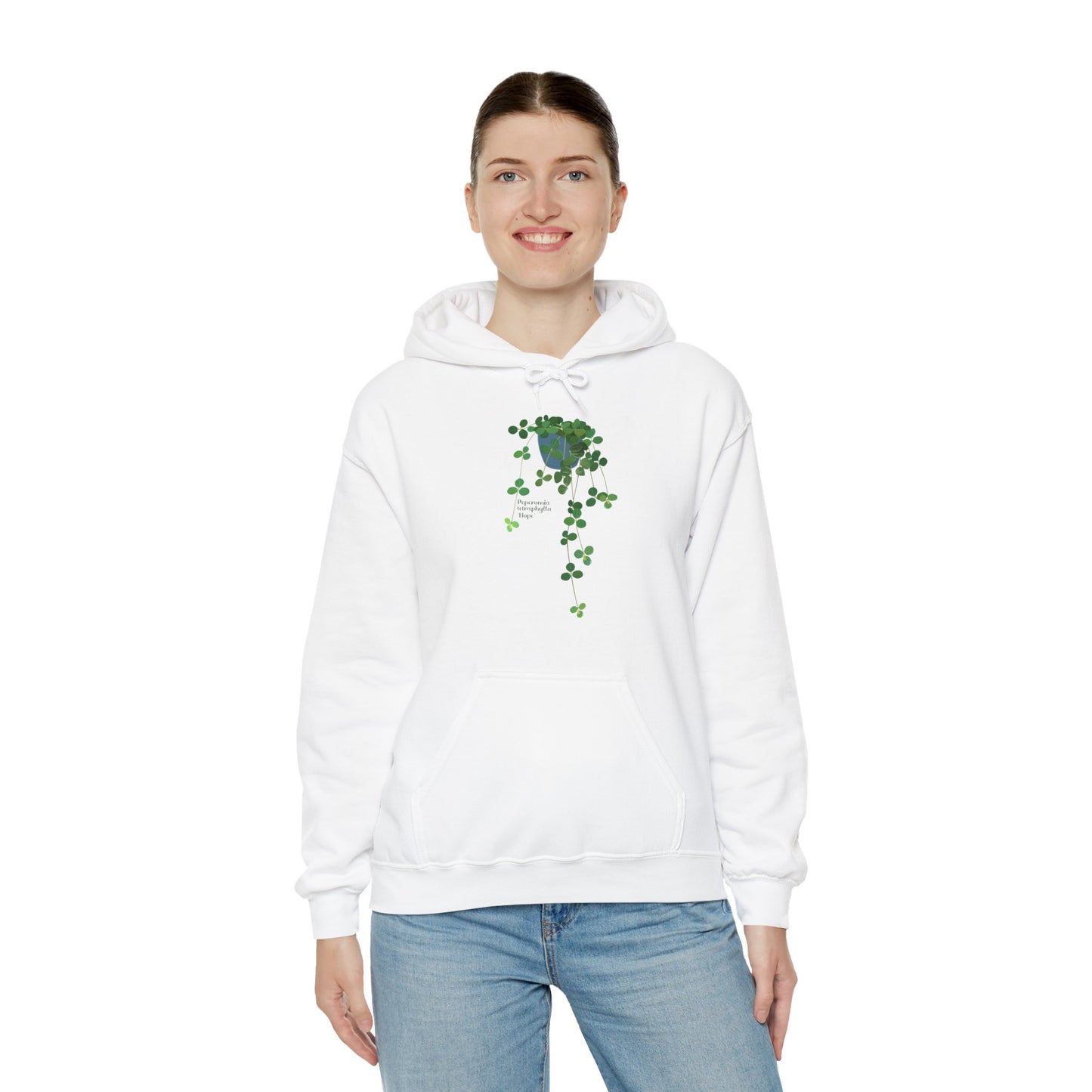 Peperomia Tetraphylla "Hope" Hoodie - White