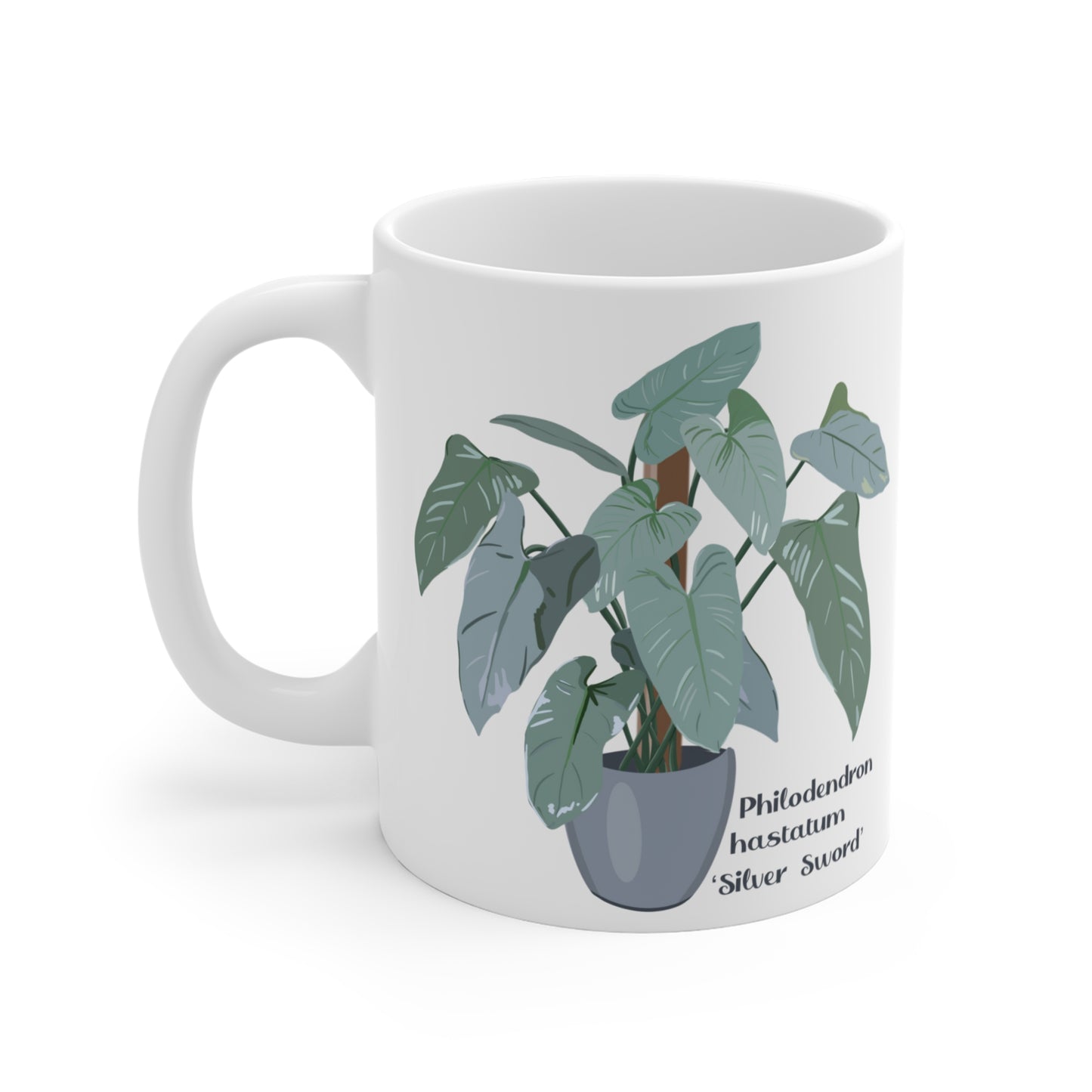 Philodendron Hastatum "Silver Sword" Plant Lover Mug - White