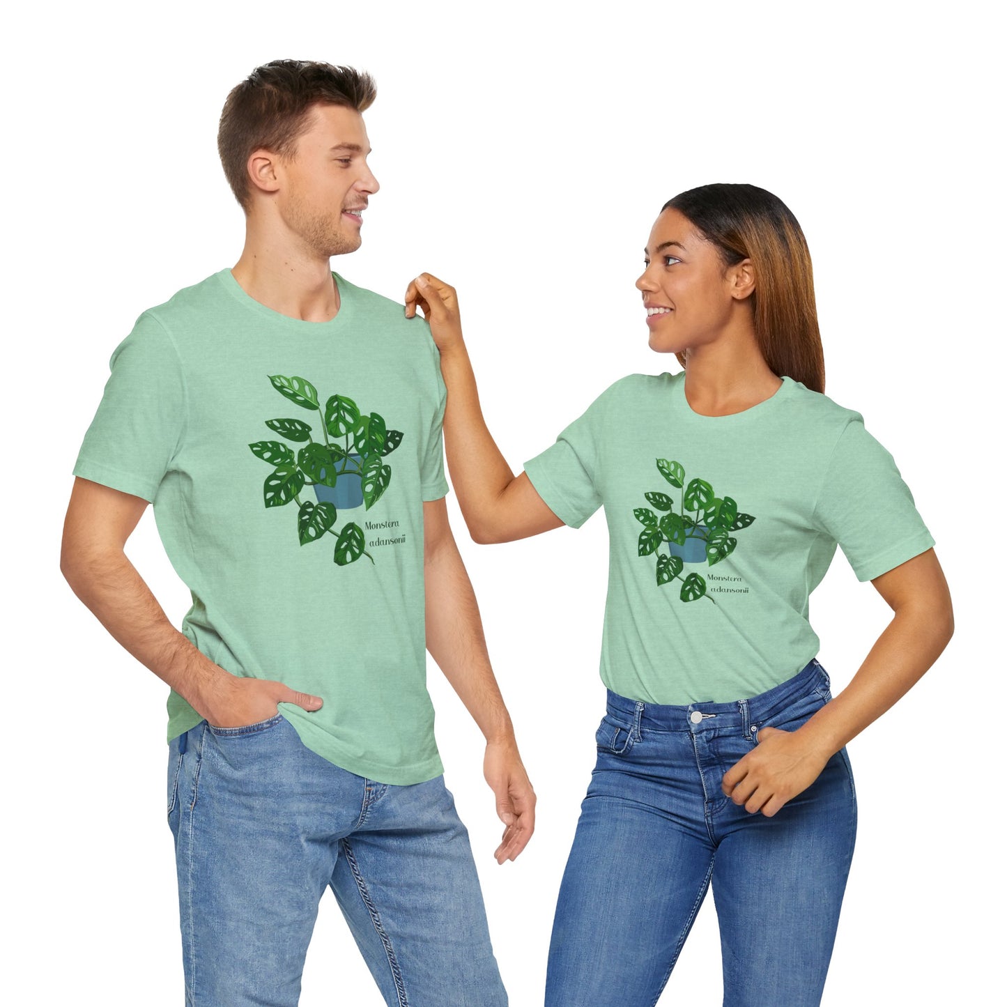Monstera Adansonii Plant Lover T-Shirt - Heather Mint