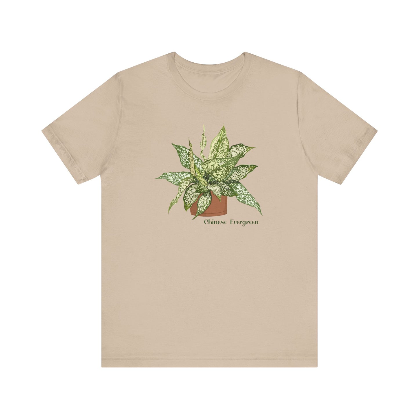 Chinese Evergreen T-Shirt for Plant Lovers - White, Black, Mauve, Tan or Sage