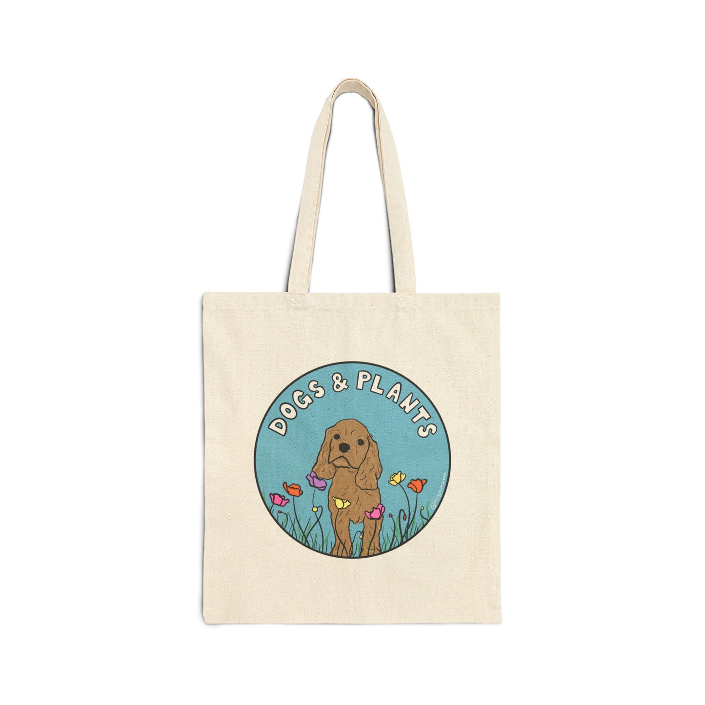 Dogs & Plants Puppy & Plant Lover Canvas Tote Bag