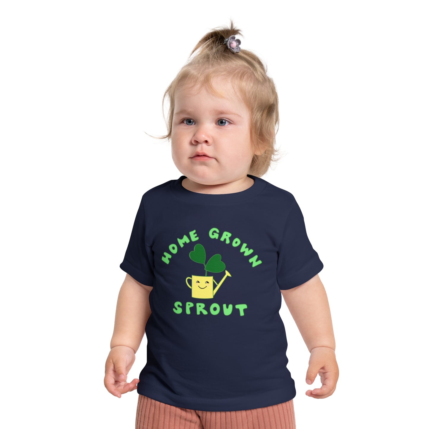Home Grown Sprout Baby or Toddler Organic Cotton T-Shirt Yellow Green Combo - Black, White, Navy or Pink