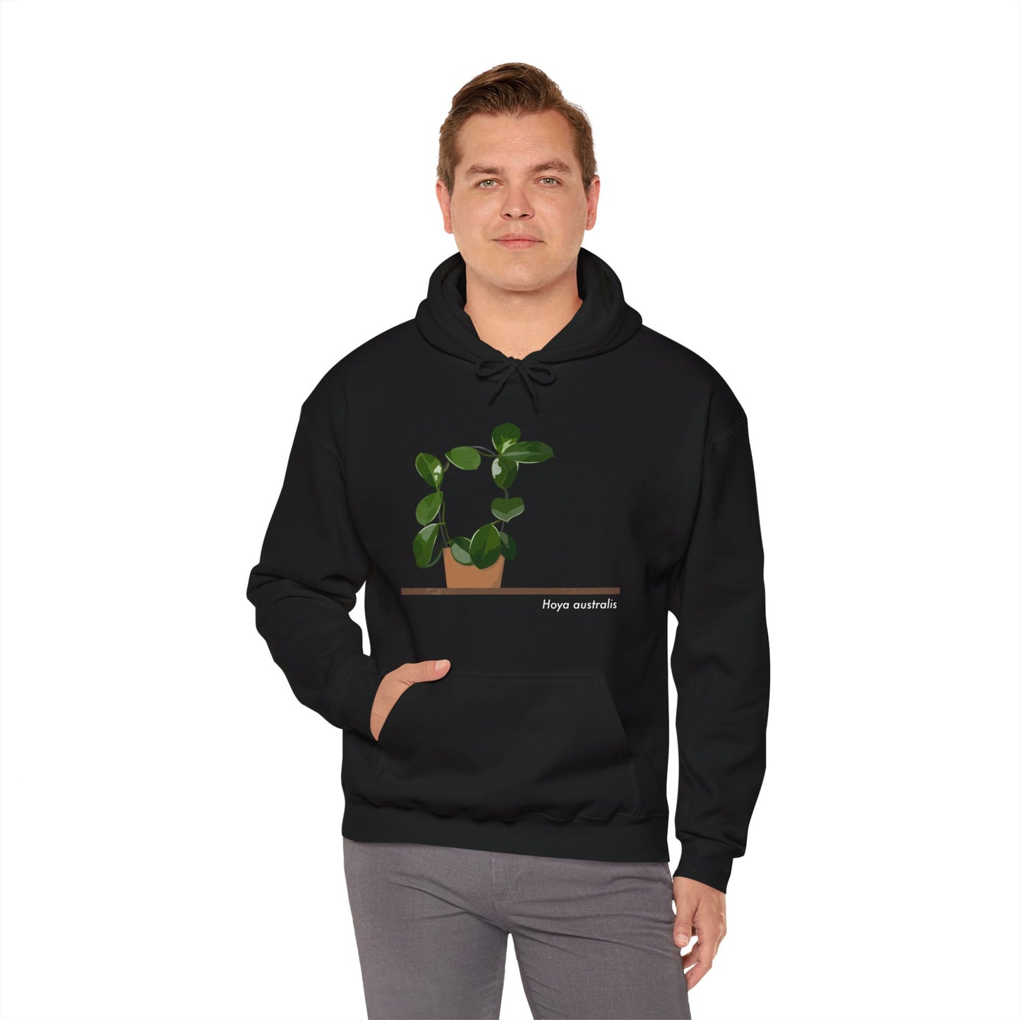 Hoya Australis Plant Hoodie - Black