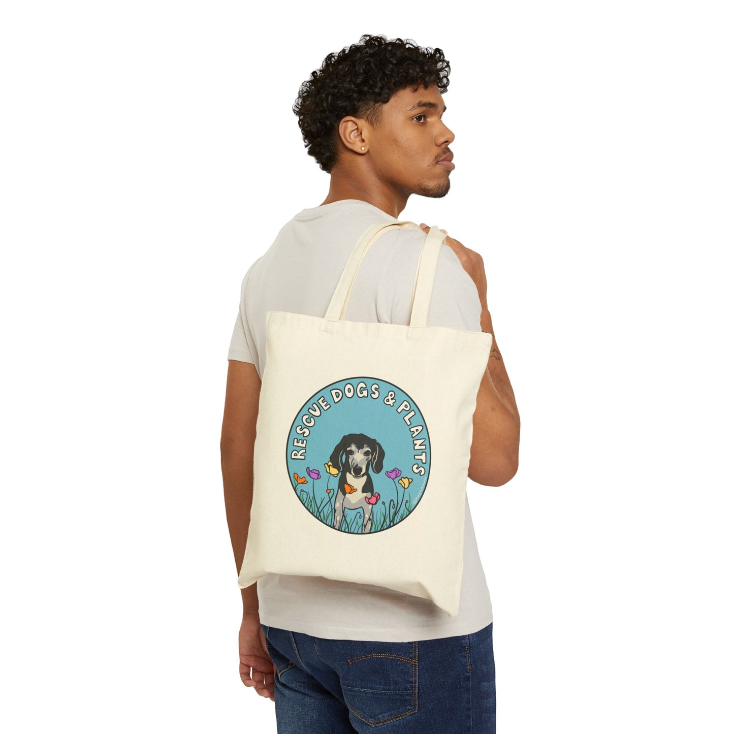 Dogs & Plants Rescue Dogs & Plant Lover Canvas Tote Bag