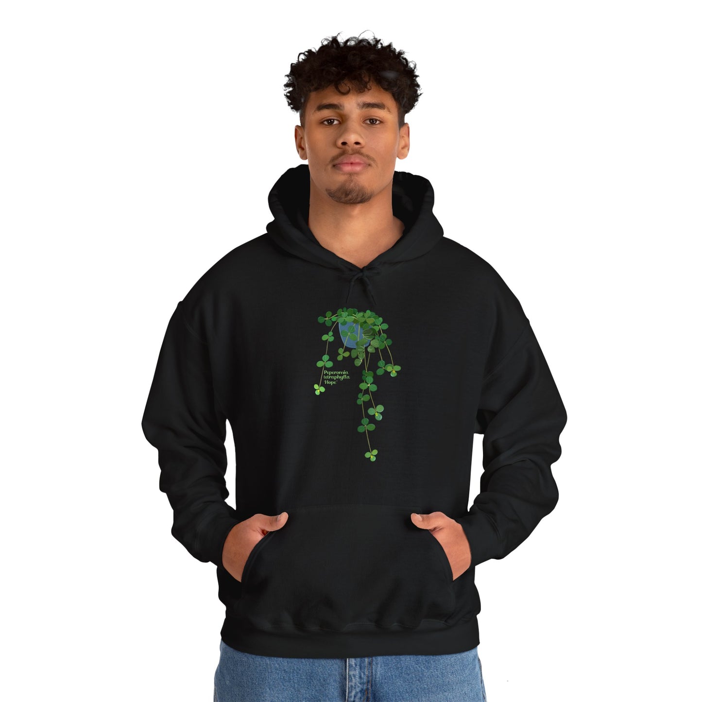 Peperomia Tetraphylla "Hope" Hoodie - Black