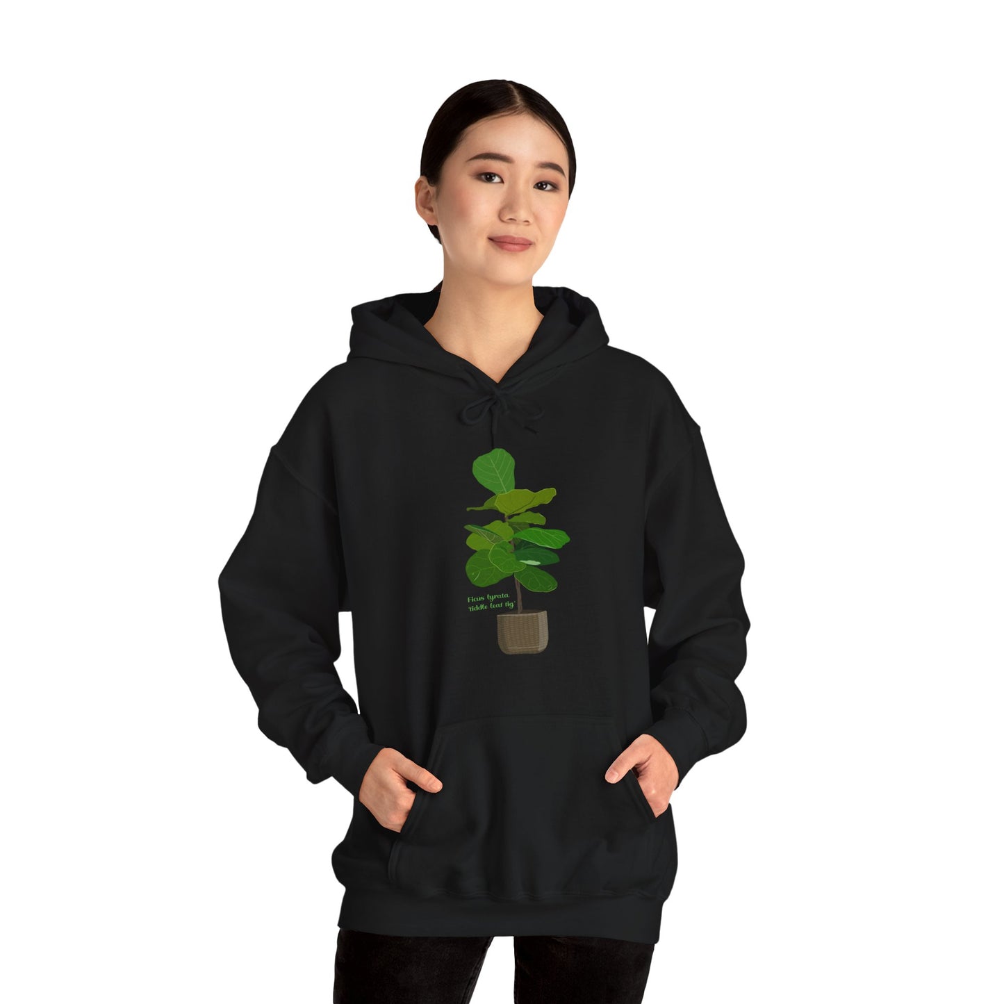 Ficus Lyrata 'Fiddle Leaf Fig' Hoodie - Black