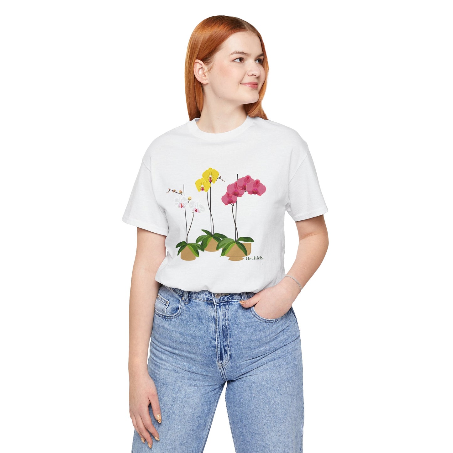 Orchid Trio T-Shirt for Plant and Flower Lovers - White, Black, Pink, Mauve, Green or Blue