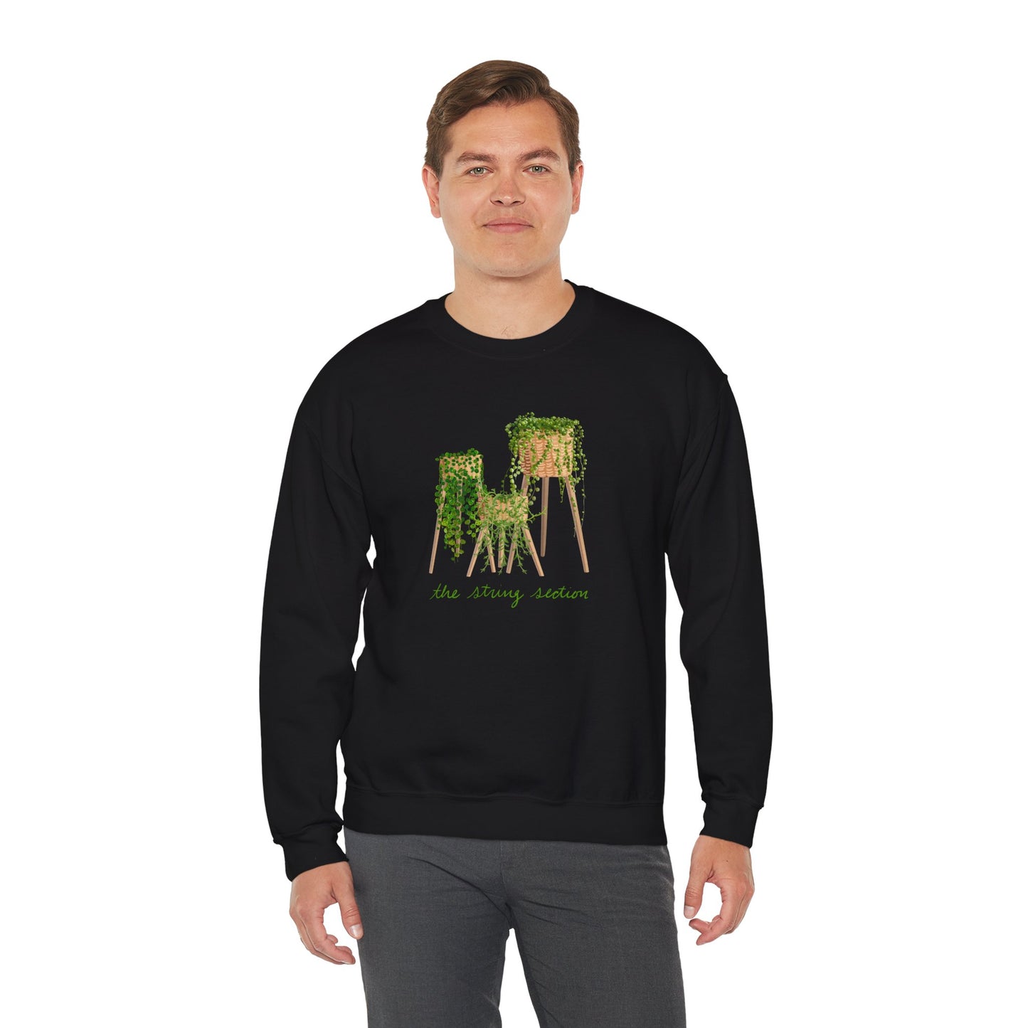 The String Section Plant Lover Crewneck Sweatshirt - Black