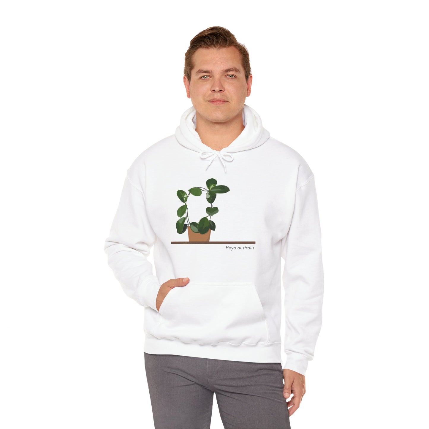 Hoya Australis Plant Hoodie - White