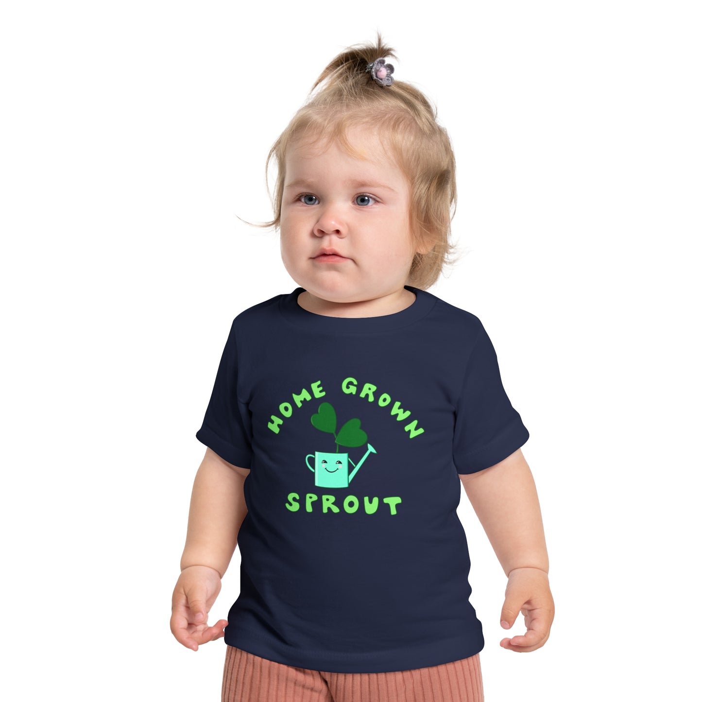 Home Grown Sprout Baby or Toddler Organic Cotton T-Shirt Blue Green Combo - Yellow, Navy, Black or White