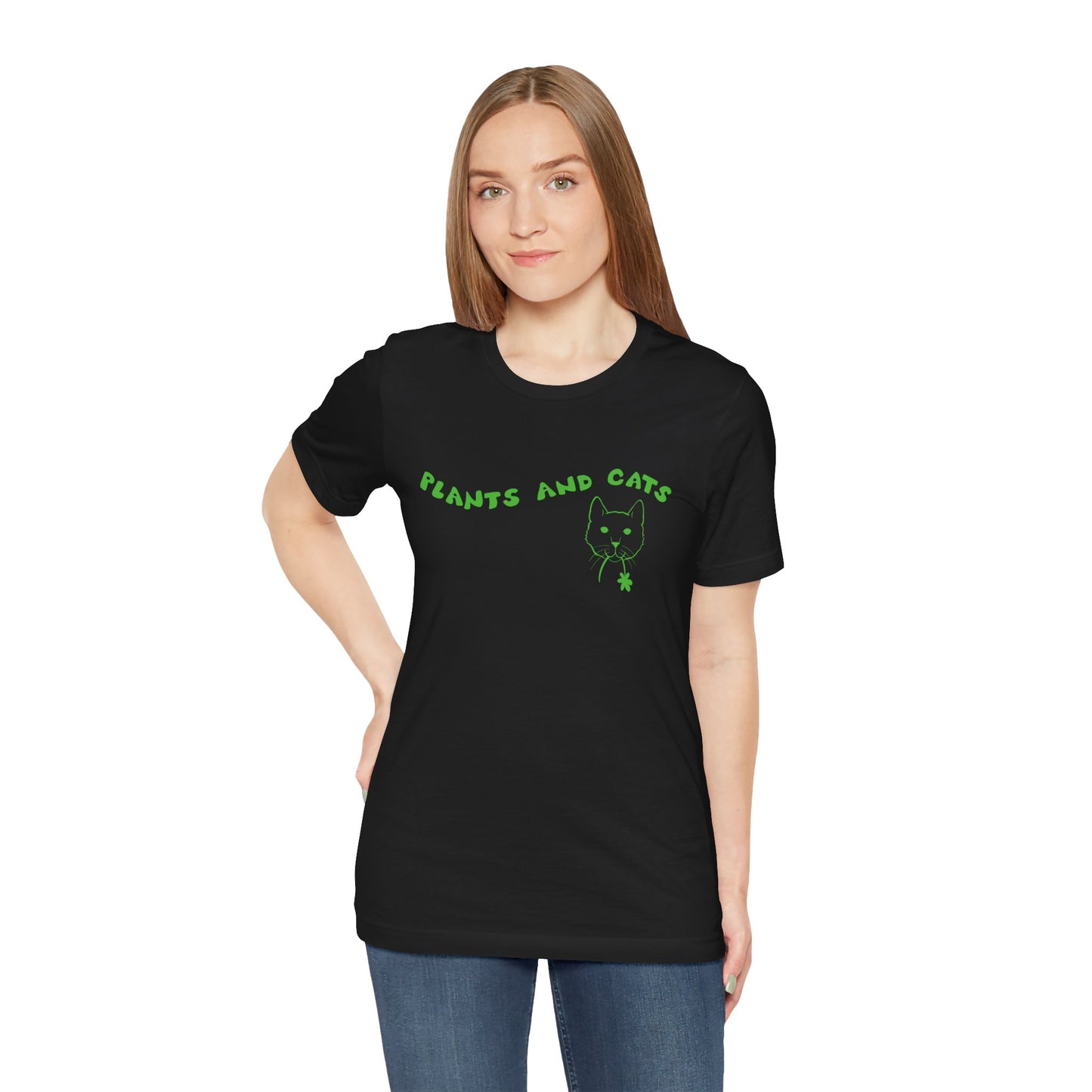 Plants and Cats Lover T-Shirt - Black
