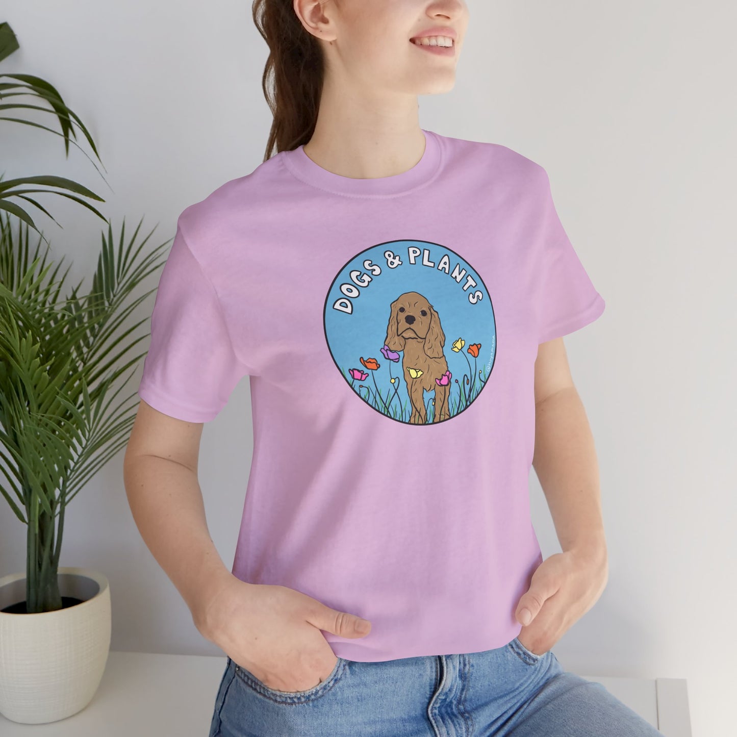 Dogs & Plants T-Shirt for Puppy & Plant Lovers - Lilac