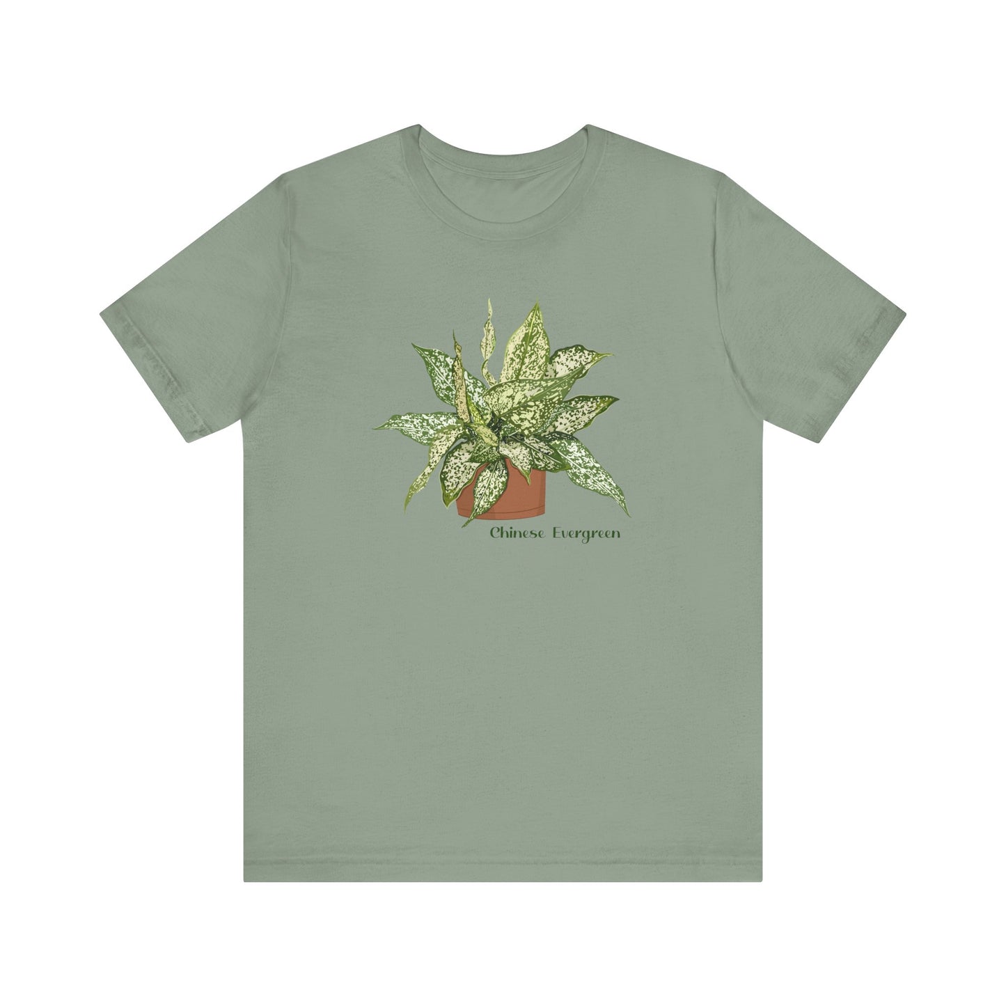 Chinese Evergreen T-Shirt for Plant Lovers - White, Black, Mauve, Tan or Sage