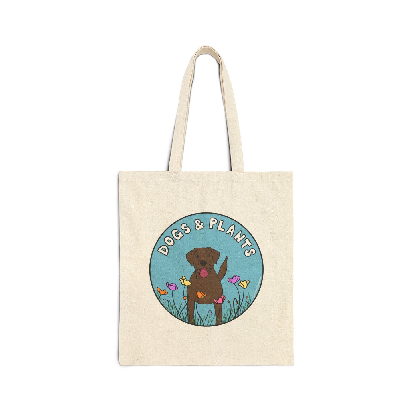 Dogs & Plants Brown Lab & Plant Lover Canvas Tote Bag