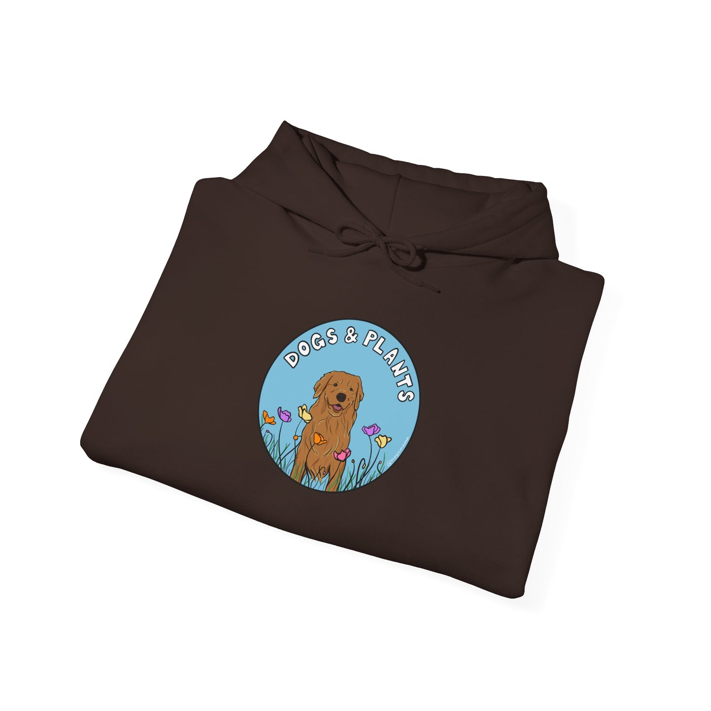 Dogs & Plants Hoodie for Golden Retriever & Plant Lovers - Brown