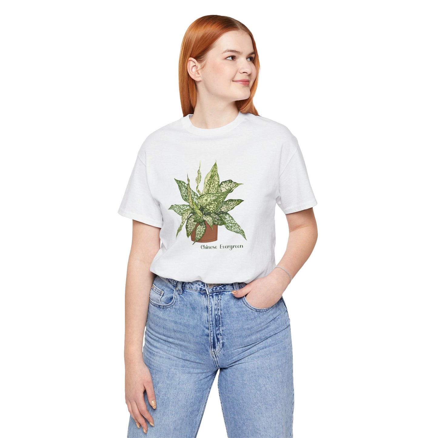 Chinese Evergreen T-Shirt for Plant Lovers - White, Black, Mauve, Tan or Sage