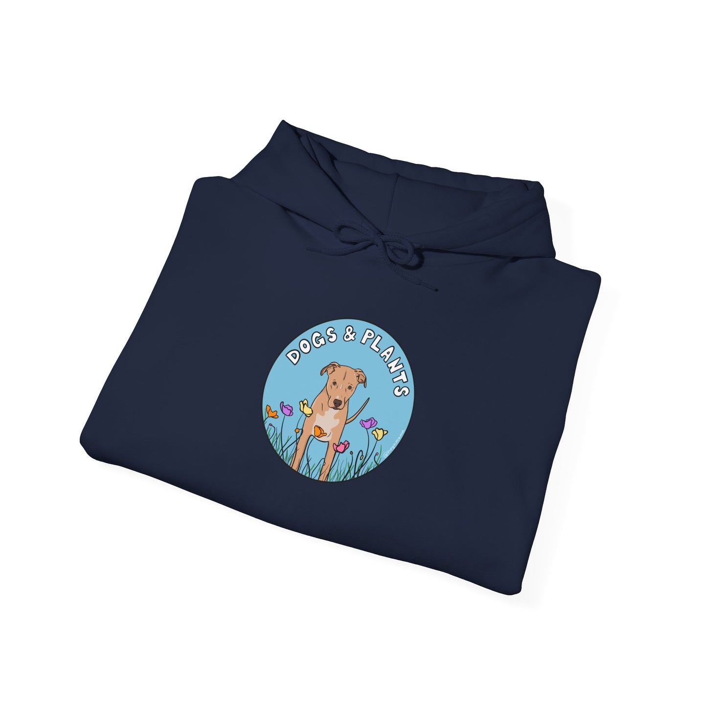 Dogs & Plants Hoodie for Rescue Dog & Plant Lovers - Navy