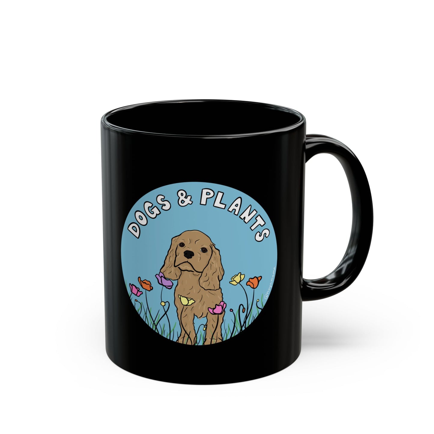Dogs & Plants Puppy & Plant Lover Mug - Black