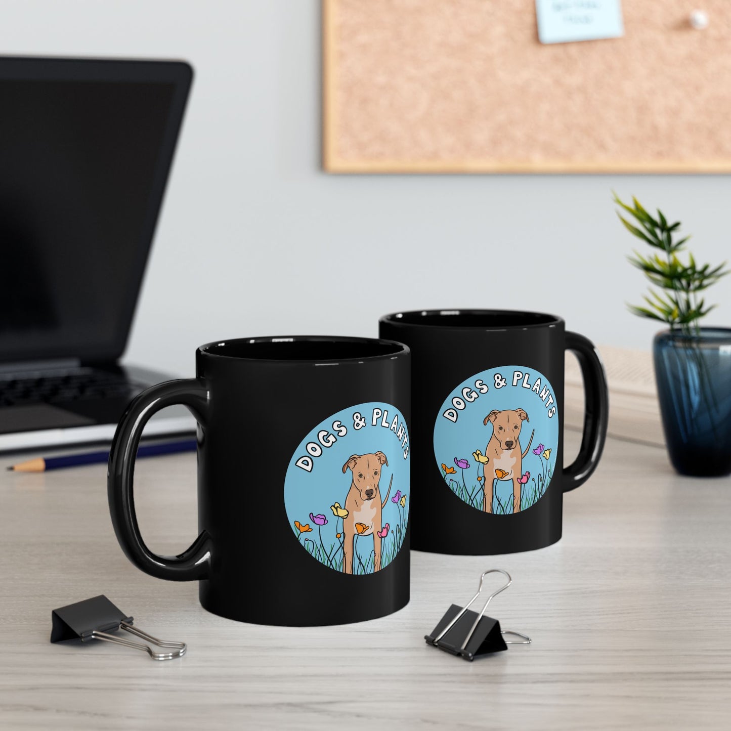 Dogs & Plants Rescue Dog & Plant Lover Mug - Black