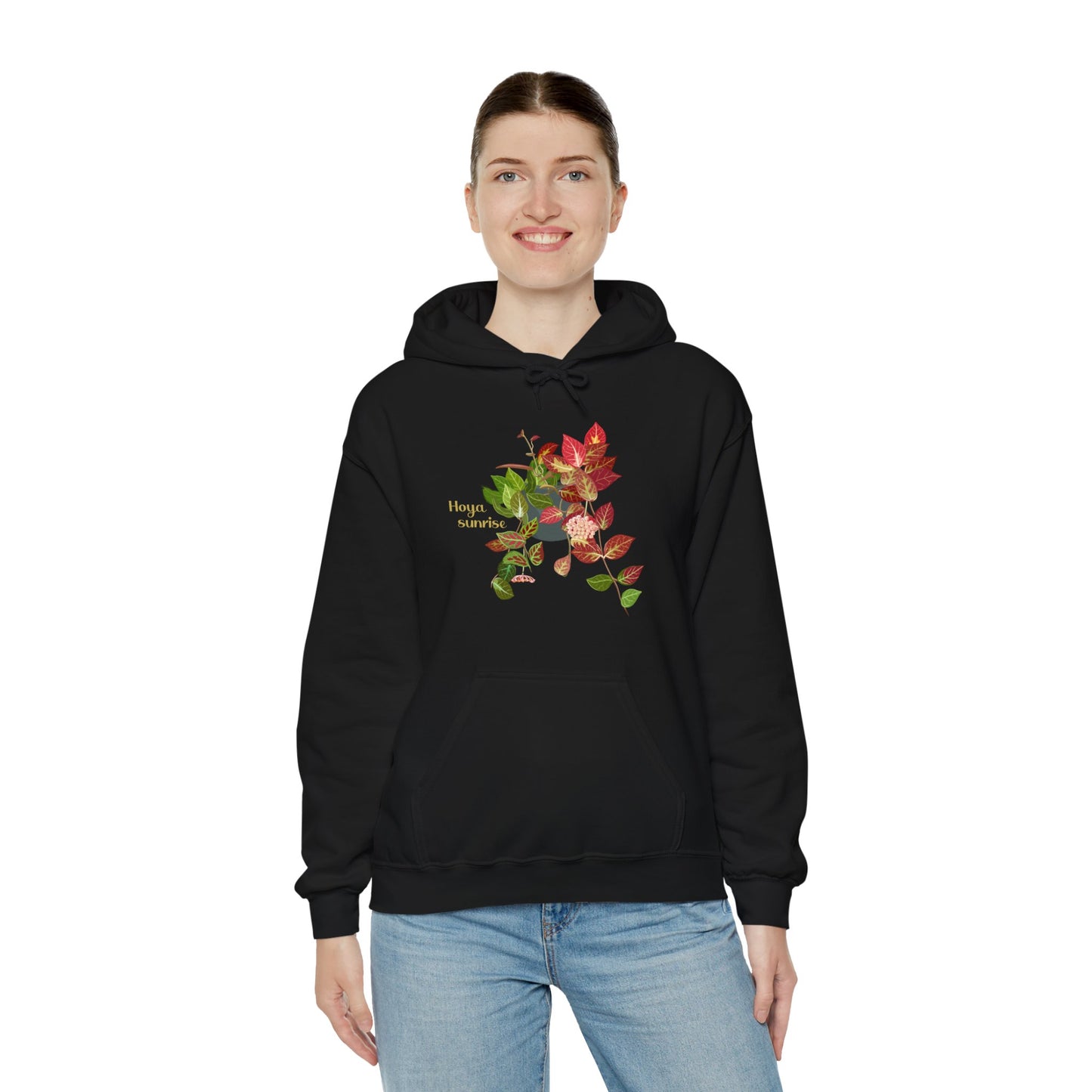 Hoya Sunrise Plant Hoodie - Black