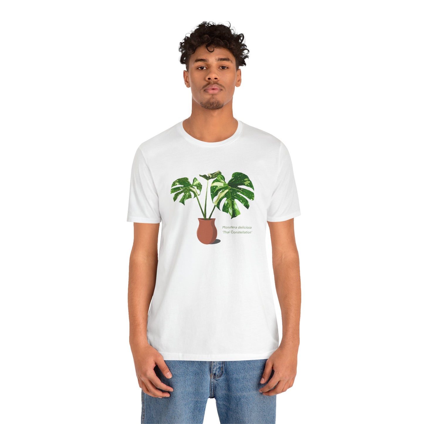 Monstera Deliciosa 'Thai Constellation' Plant Lover T-Shirt - White, Natural, Black