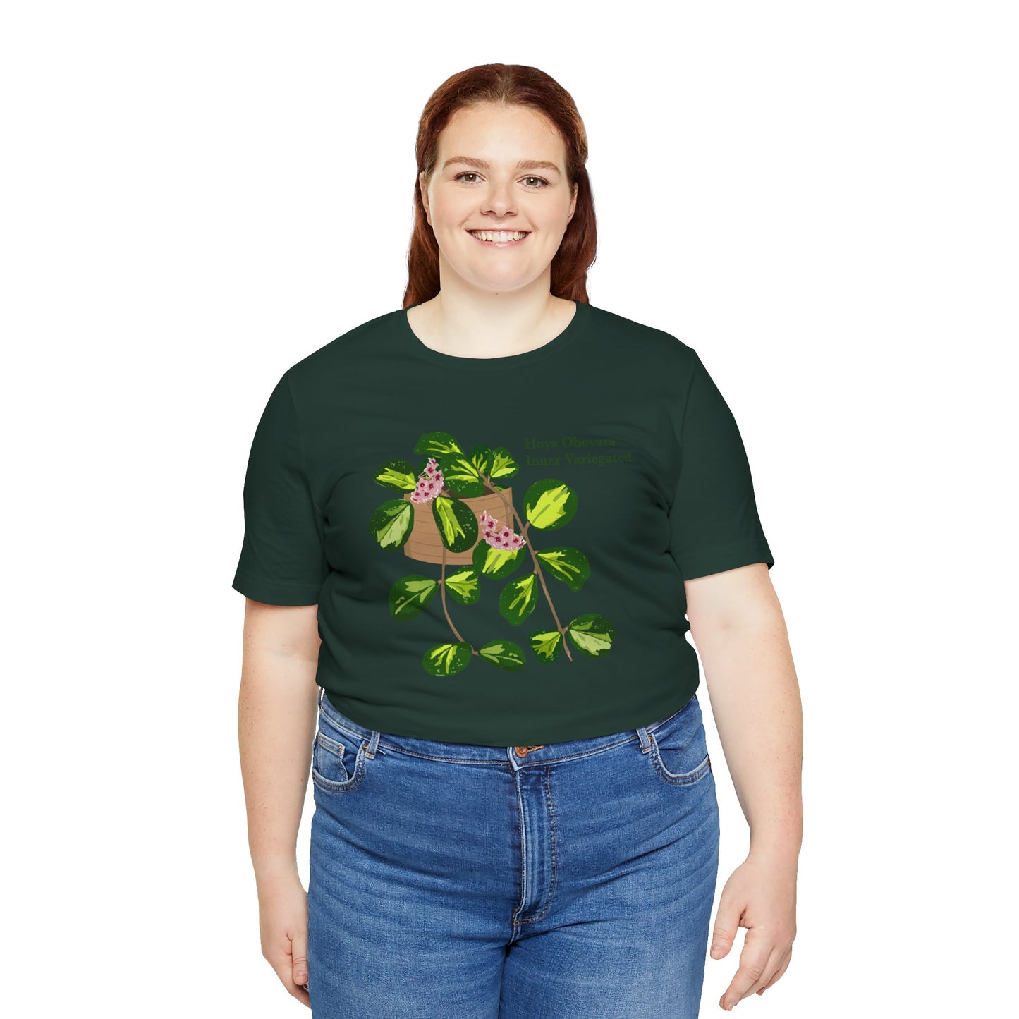 Hoya Obovata Inner Variegated T-Shirt - Forest Green