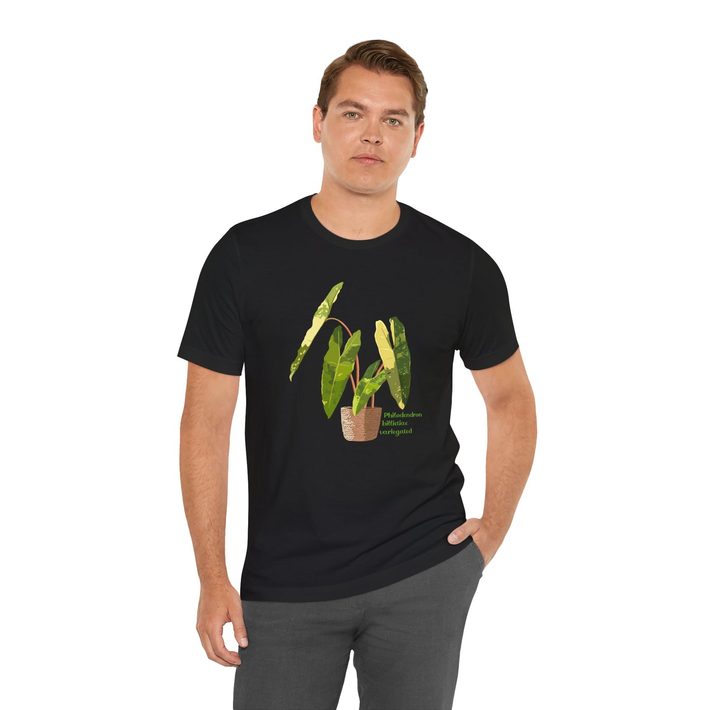 Philodendron Billietiae Variegated Plant Lover T-Shirt - Black