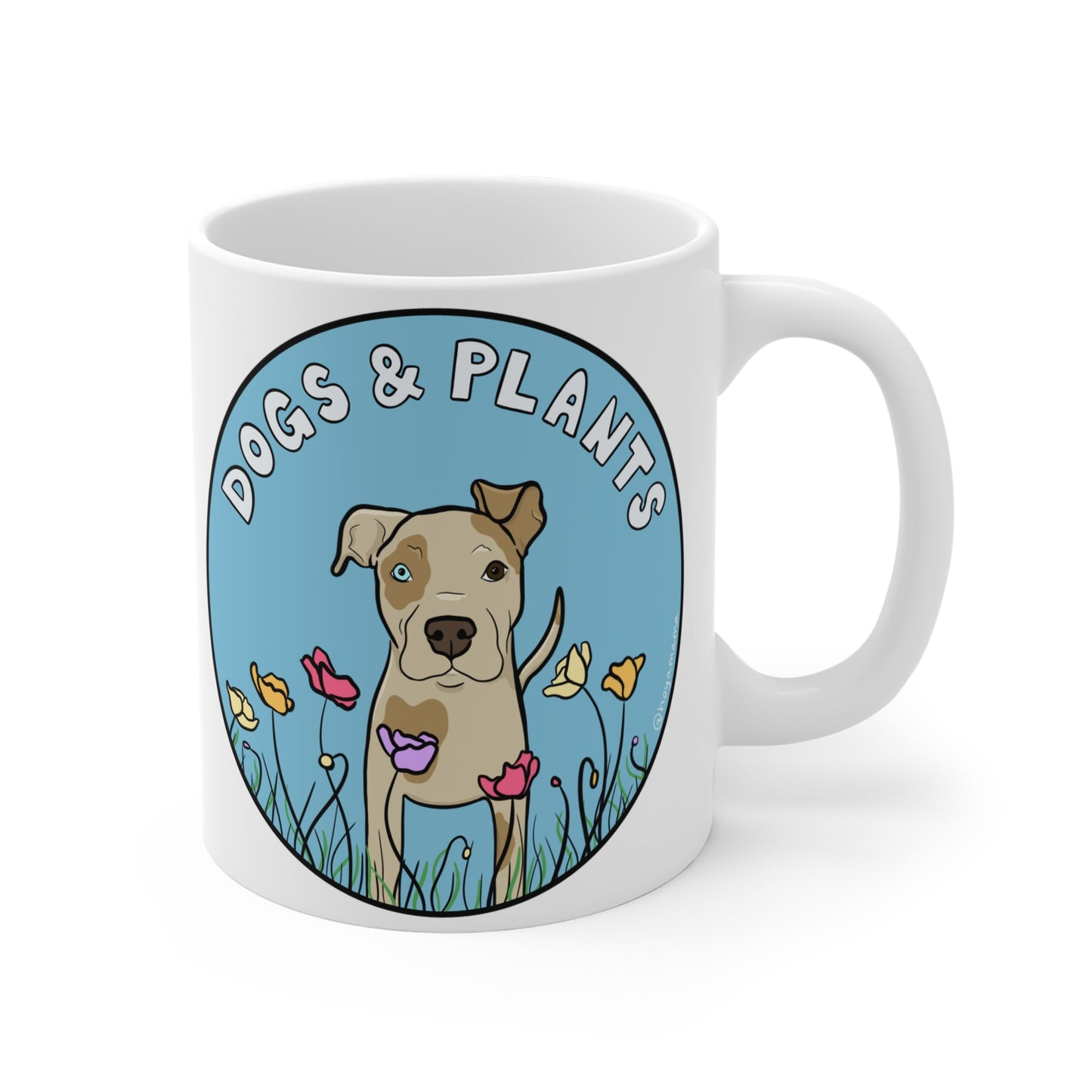 Dogs & Plants Pitbull & Plant Lover Mug - White