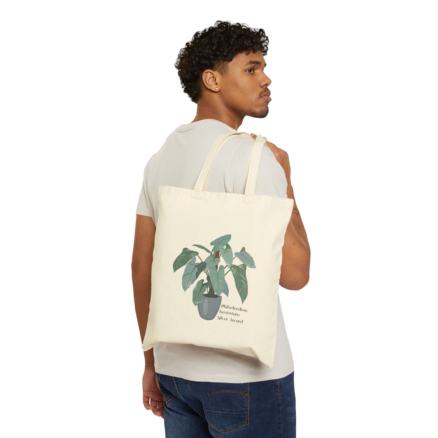 Philodendron Hastatum "Silver Sword" Canvas Tote Bag