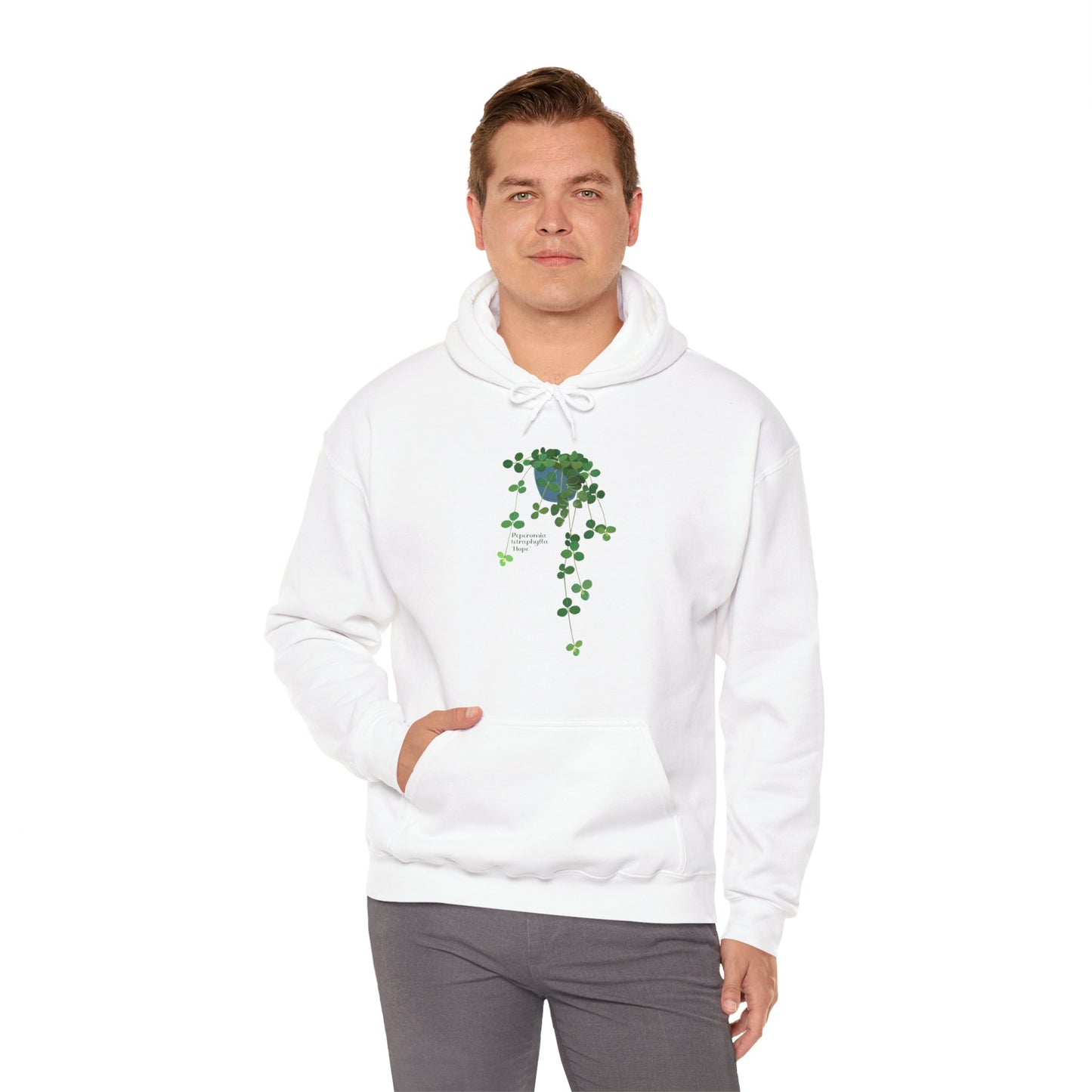 Peperomia Tetraphylla "Hope" Hoodie - White