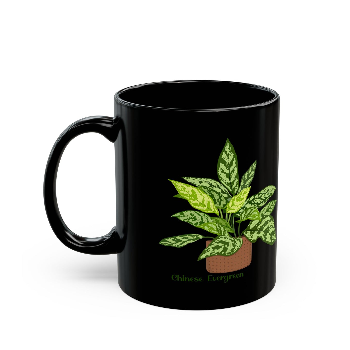 Chinese Evergreen Plant Lover Mug - Black