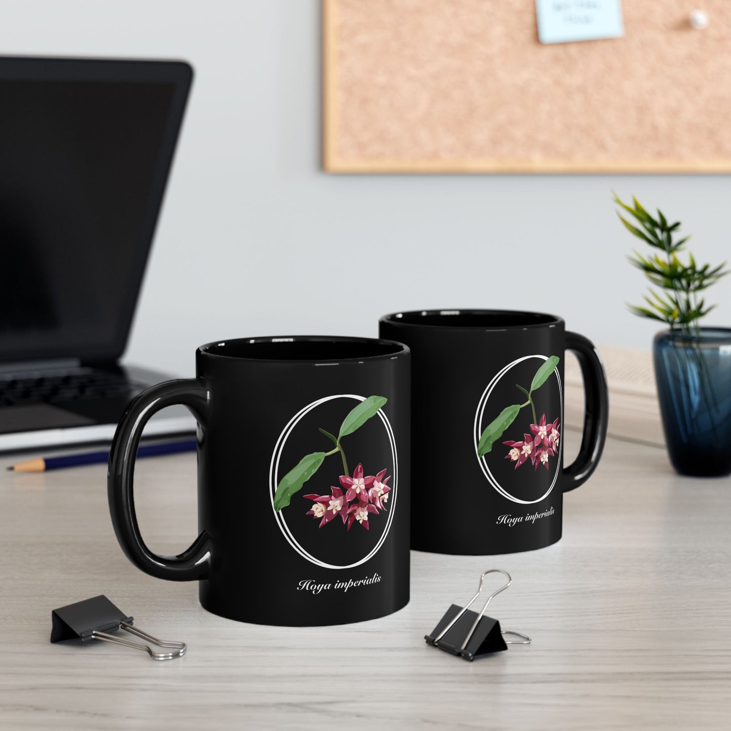 Hoya Imperialis in Bloom Plant Lover Mug - Black