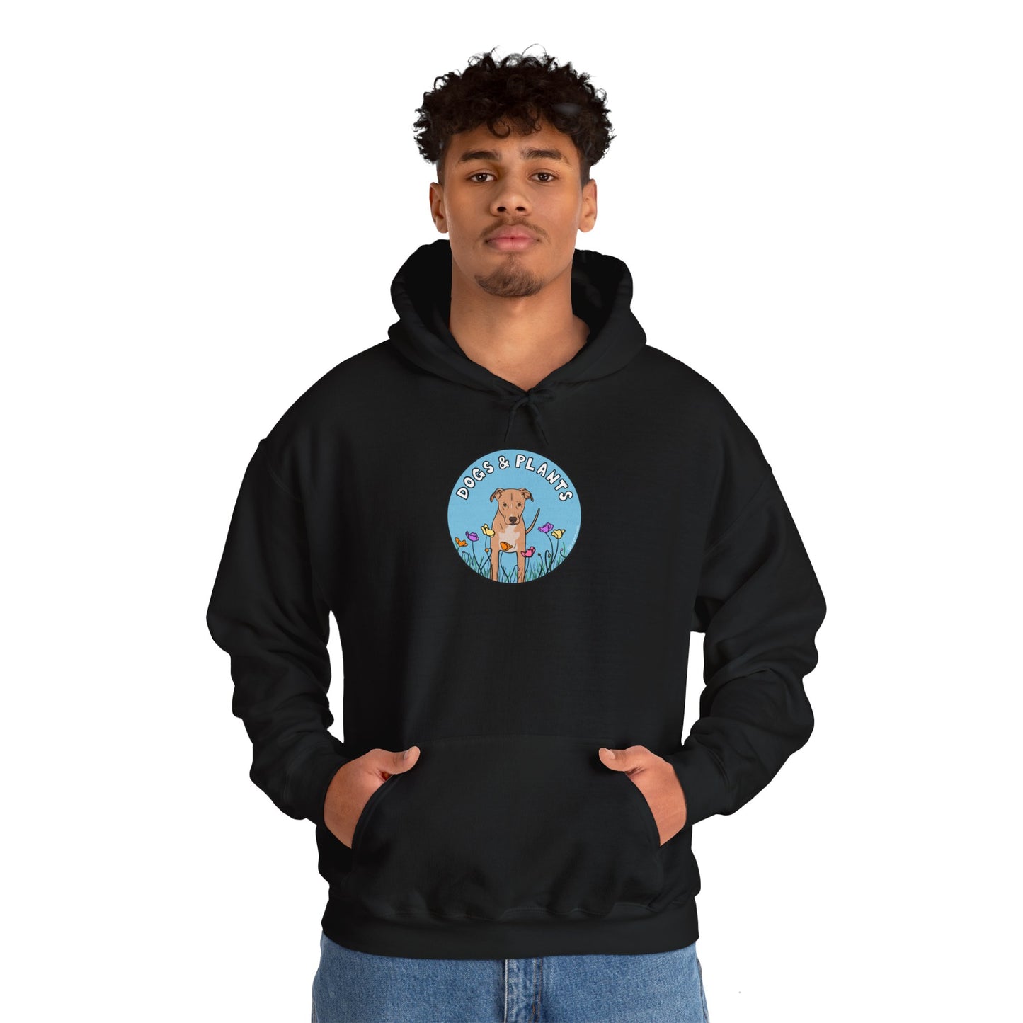Dogs & Plants Hoodie for Rescue Dog & Plant Lovers - Black