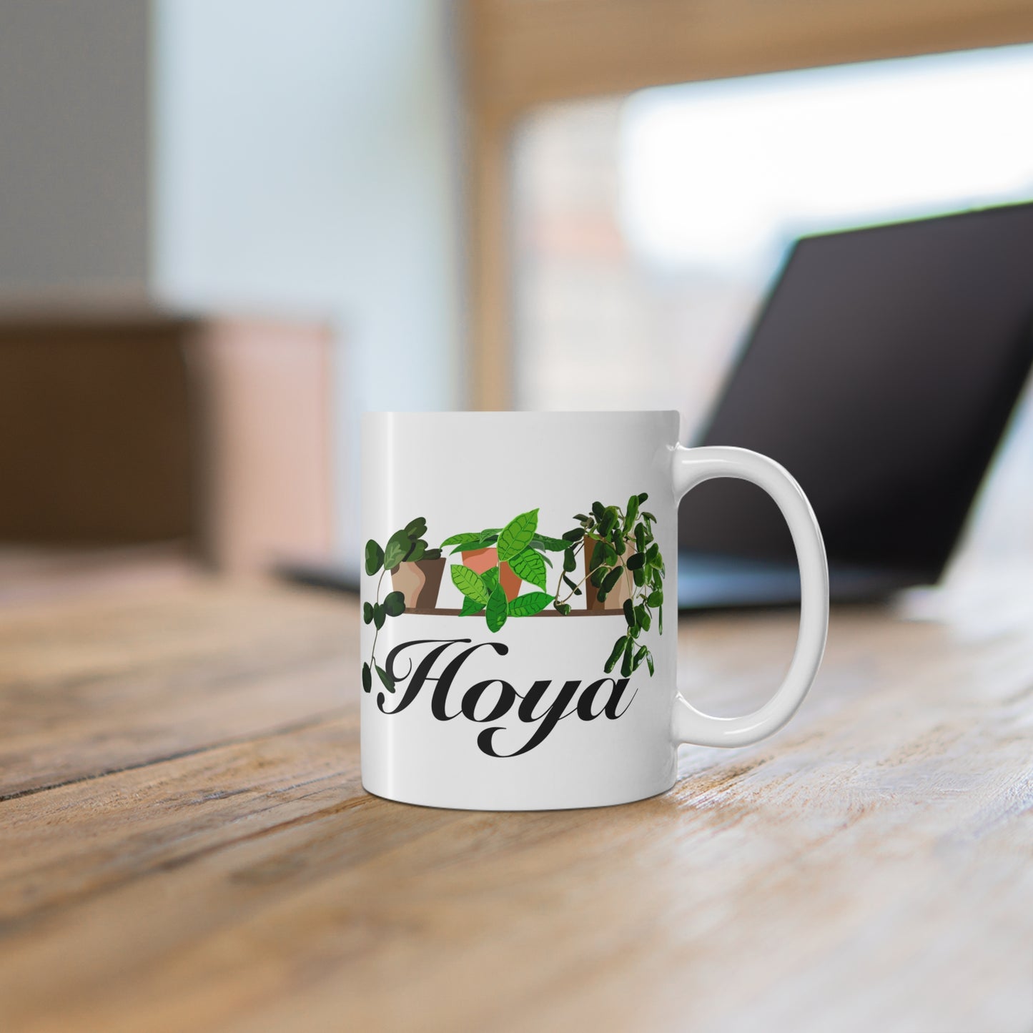 Hoya Kerrii, Callystophylla and Rotundiflora Trio Plant Lover Mug - White