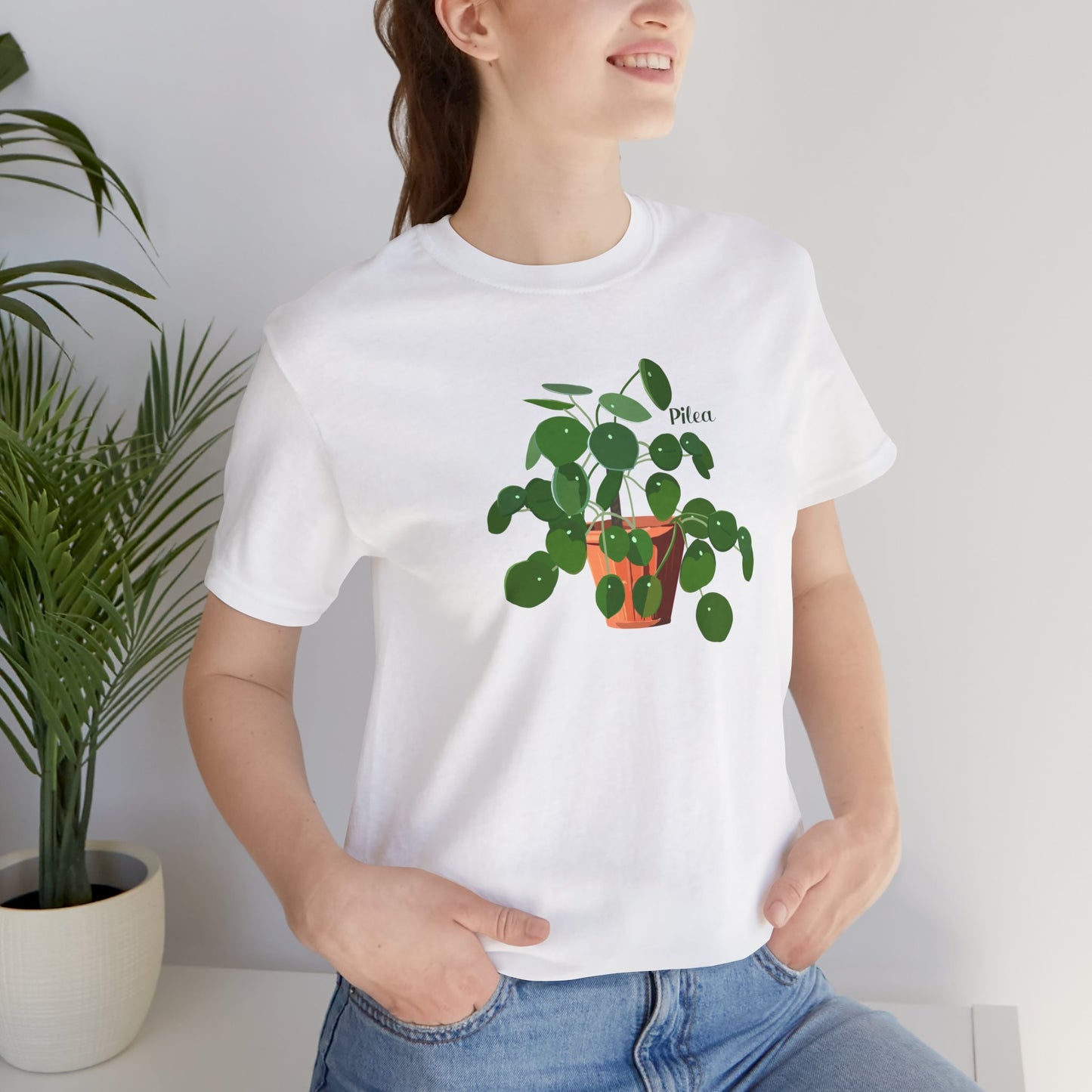 Pilea Peperomioides "Chinese Money Plant" Plant Lover T-Shirt - White
